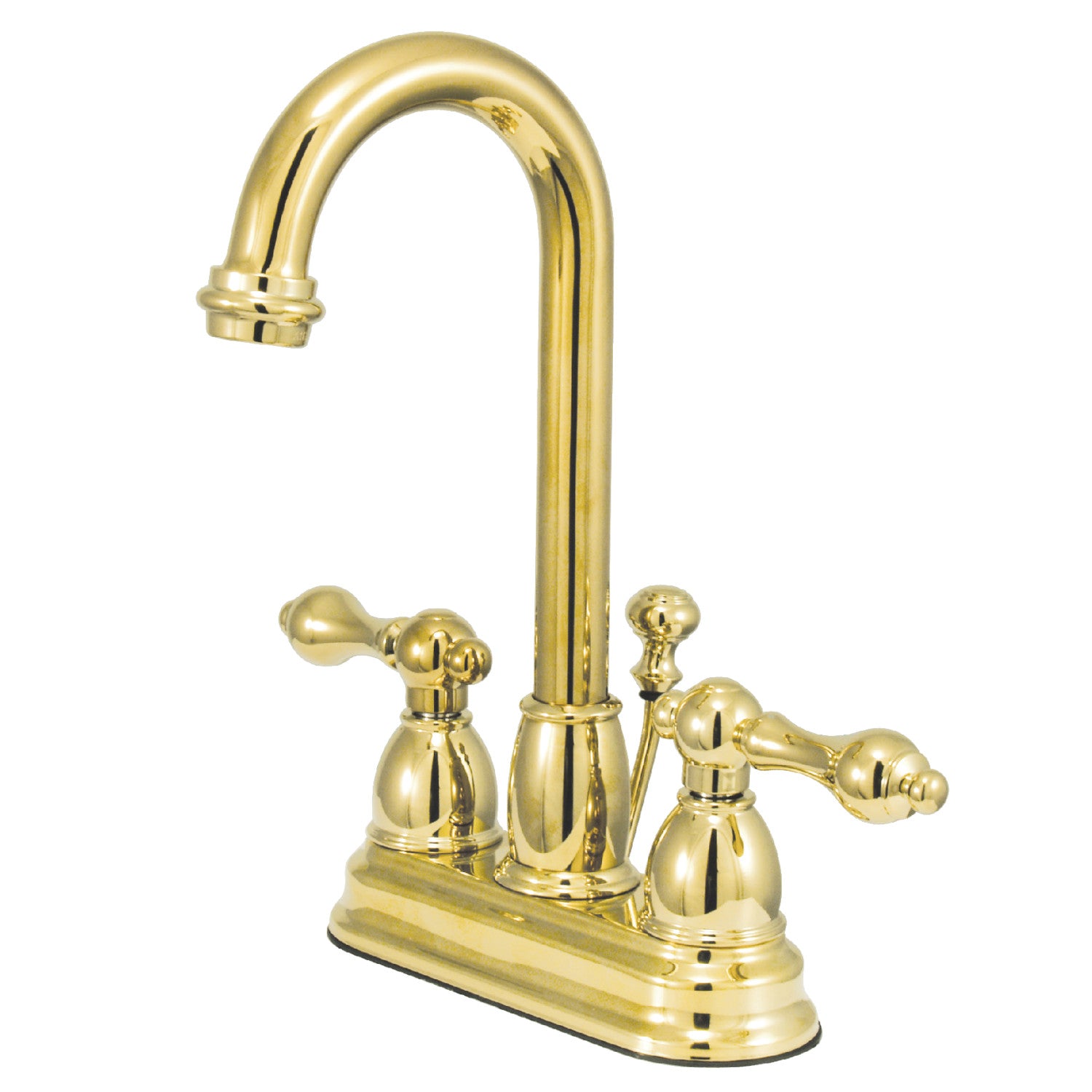 Kingston Heirloom KB3612AL - Restoration Double-Handle 3 trous montage sur plage 4-Inch Centerset Robinet de salle de bains avec drain à tirette, laiton poli