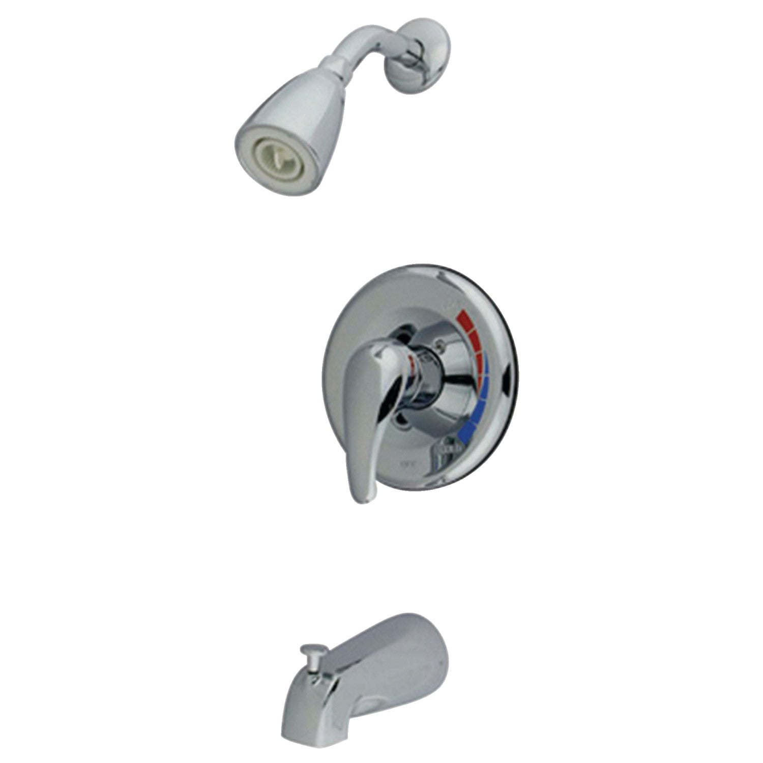 Kingston KS651 Robinet de baignoire et de douche à pression équilibrée à une poignée, chrome poli