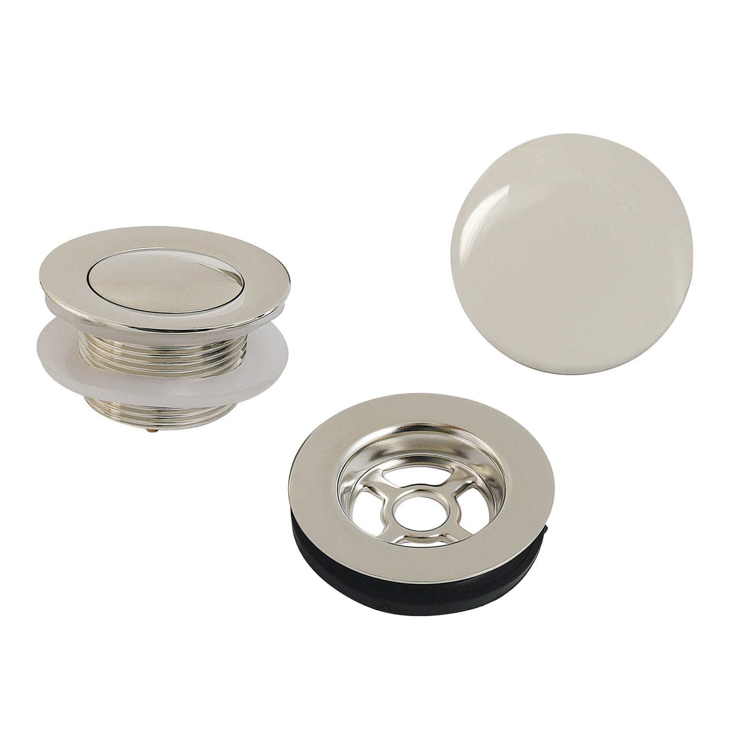 Kingston Trimscape VTDETRIM6 Toe Touch Tub Drain Trim Kit, Polished Nickel