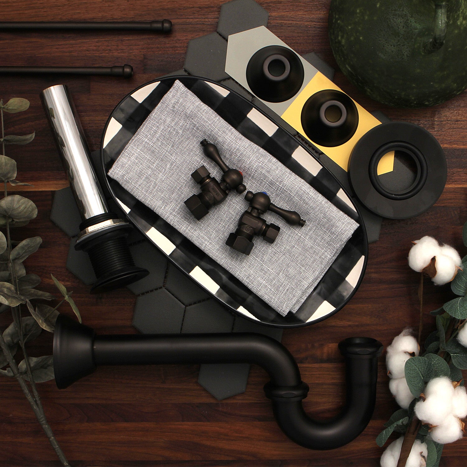 Kingston Heirloom CC53305VKB30 - Trimscape Traditional Plumbing Sink Trim Kit with P-Trap and Drain, Oil Rubbed Bronze
