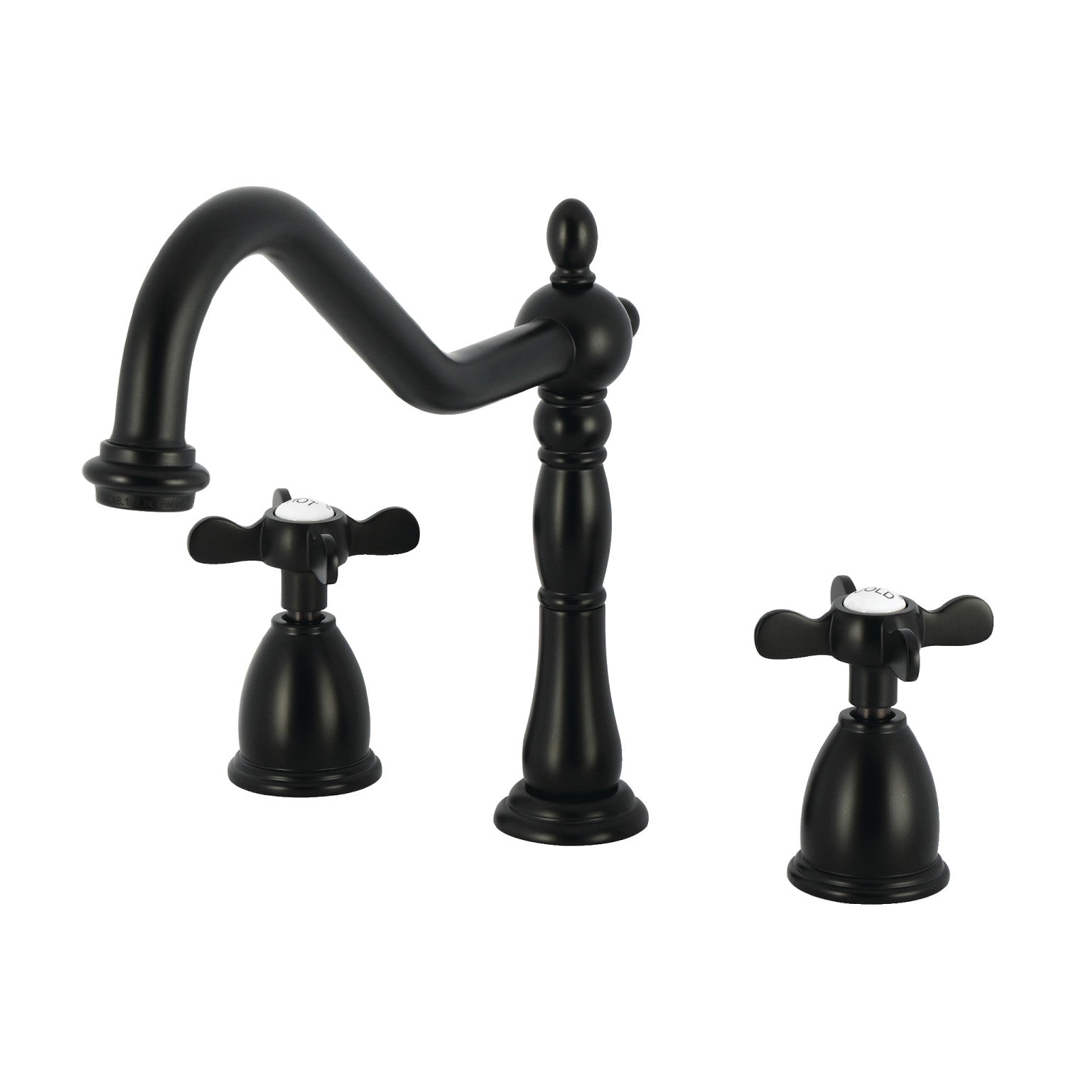 Kingston Heirloom KB1790BEXLS - Robinet de cuisine à double poignée Essex 3 trous, noir mat