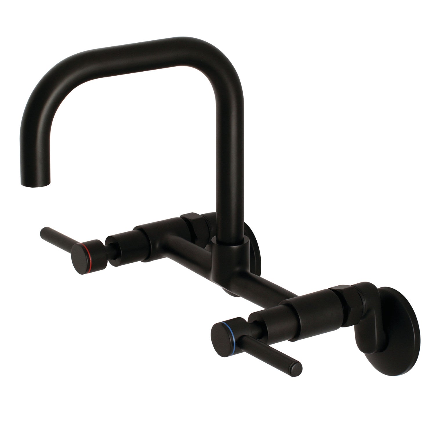Kingston Sona KS813MB - Concord Two-Handle 2-Hole Wall Mount Bridge Kitchen Faucet, Matte Black