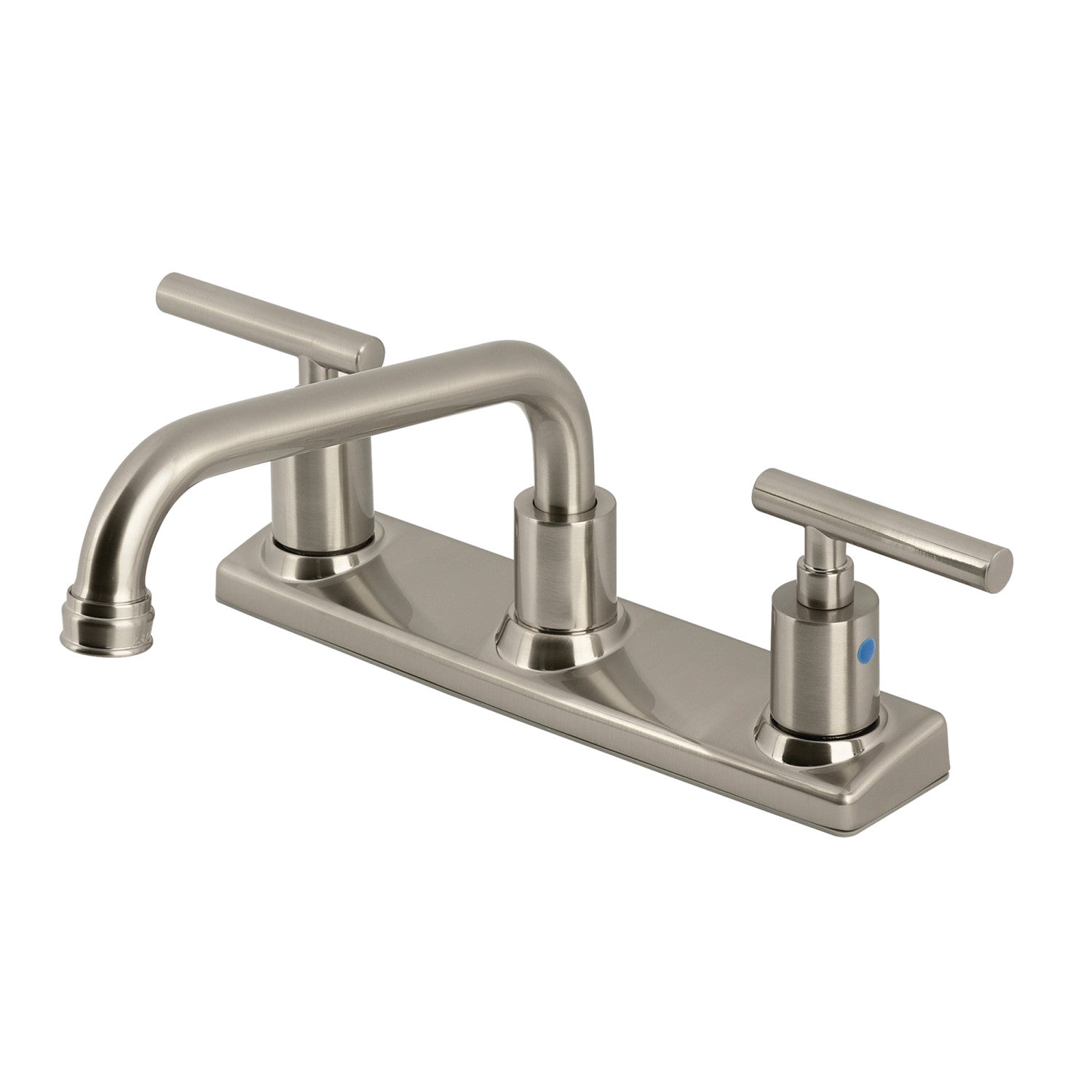 Kingston Sona FB2138CML - Robinet de cuisine à deux poignées 2 trous 8" de Manhattan, nickel brossé