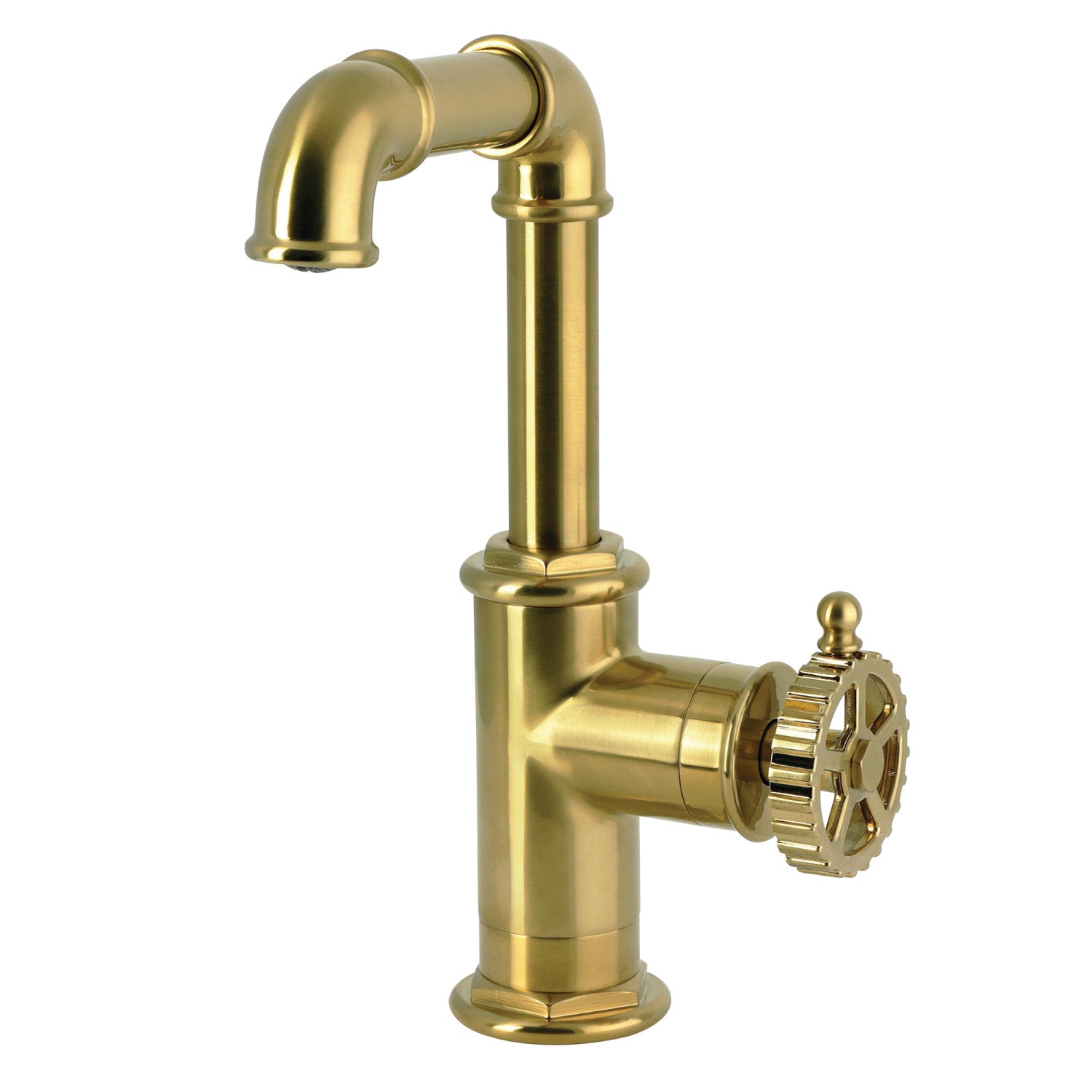Kingston Fuller LS6003CG Robinet de salle de bains à une poignée 1 trou avec bonde à tirette, laiton brossé