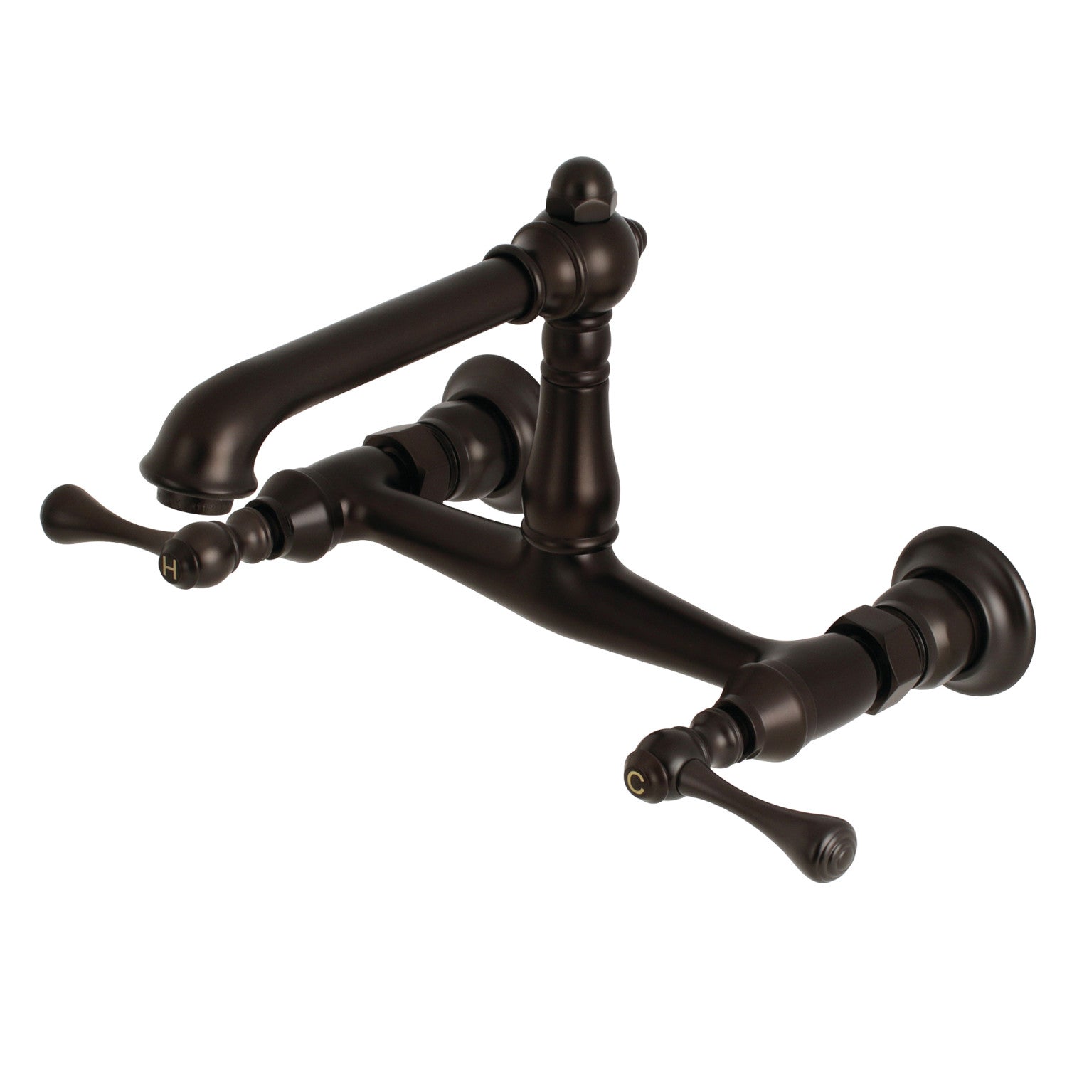 Kingston Heirloom KS7245BL - Robinet de salle de bain double poignée de pays anglais 2 trous, bronze frotté à l'huile