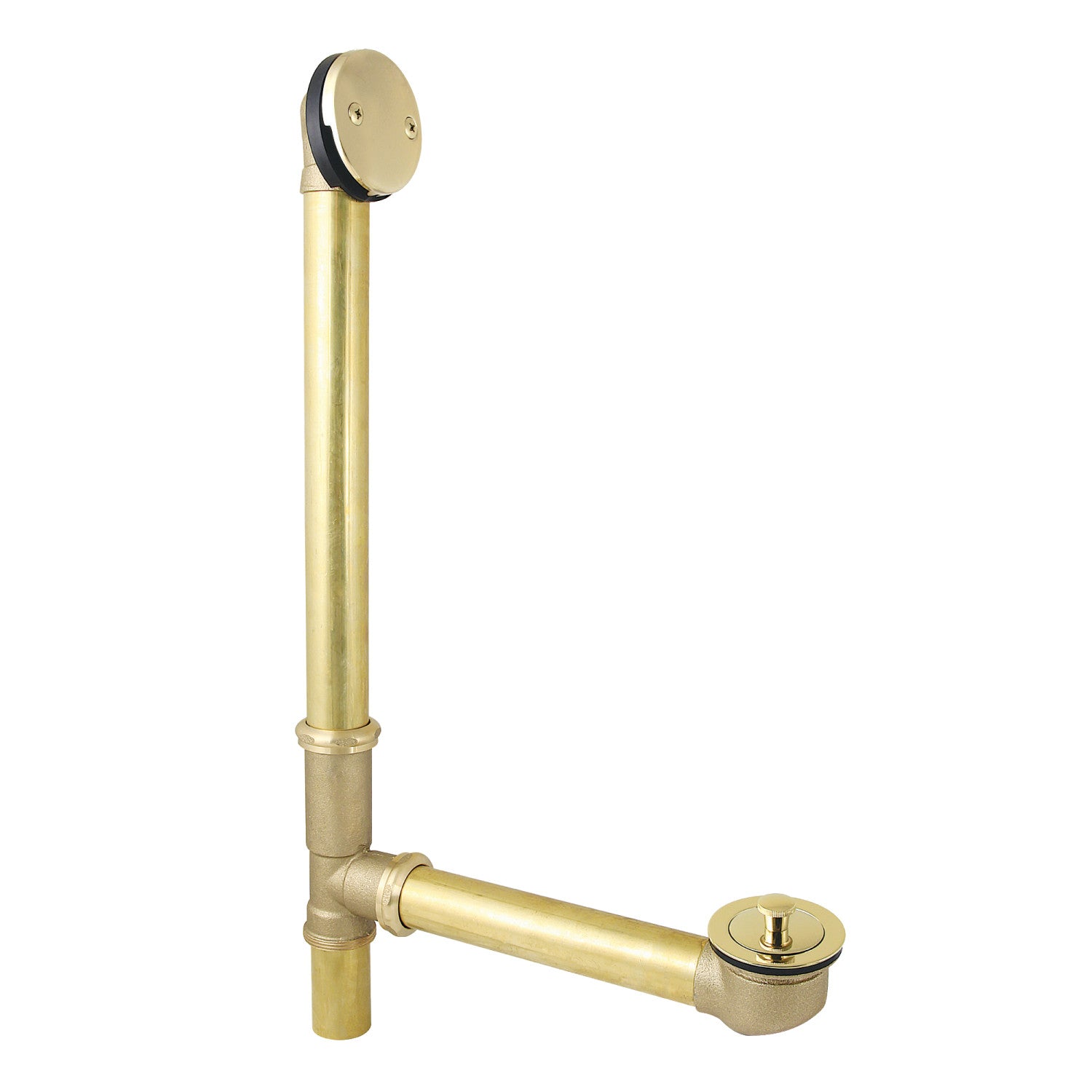 Kingston Heirloom DLL3162 - Made To Match 21-Inch Brass Lift and Turn Tub Waste and Overflow, Polished Brass