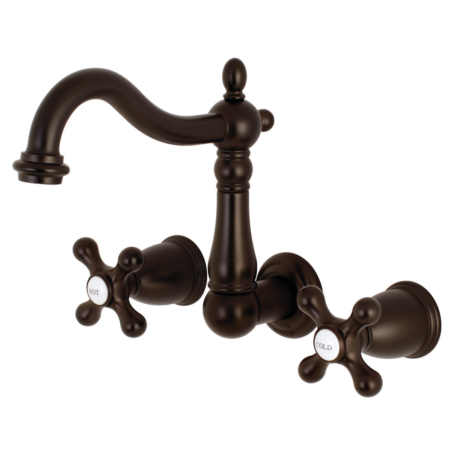 Kingston Heirloom KS1255AX - Robinet de salle de bains à double poignée Heritage 3 trous, bronze huilé