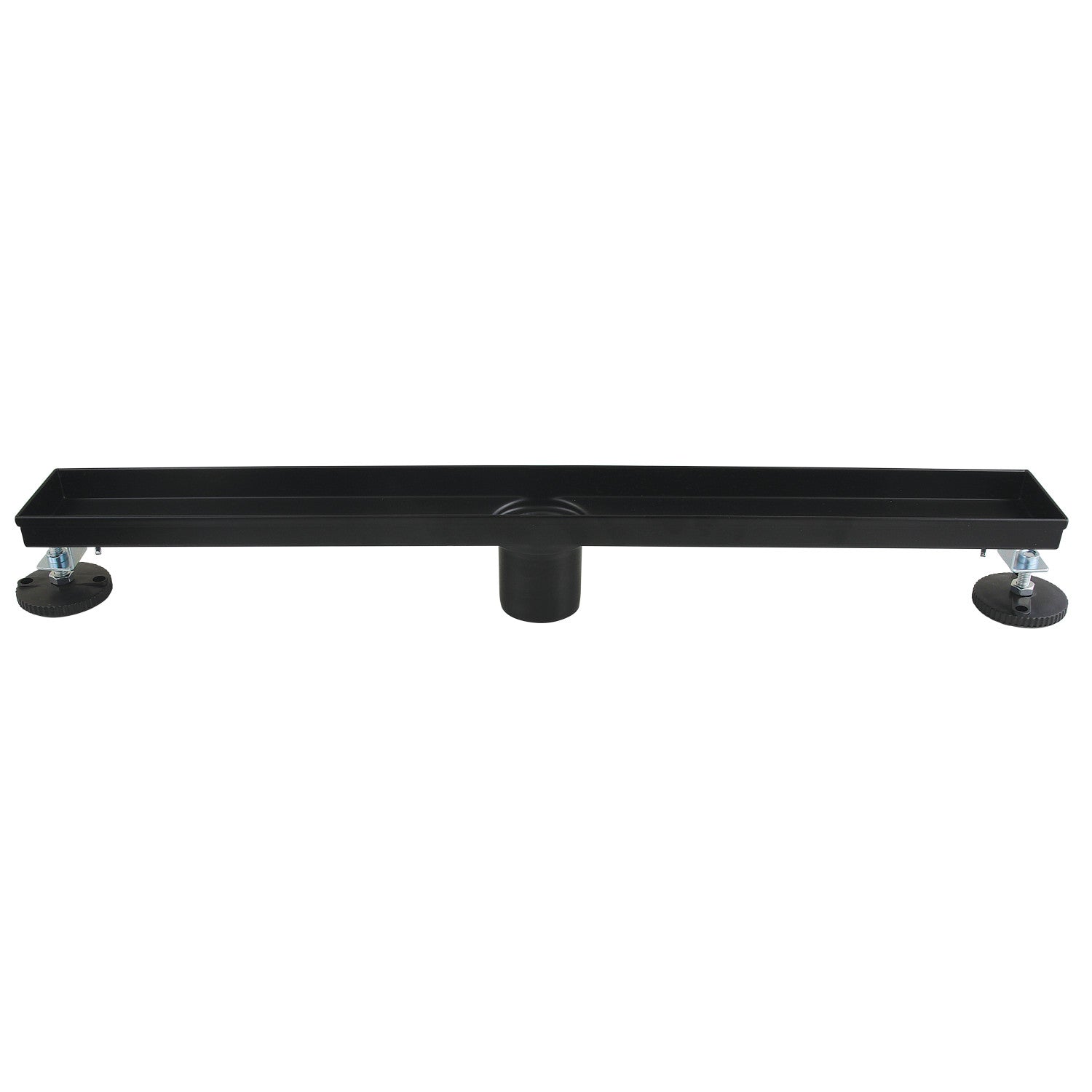 Kingston Watercourse BSF2420 24-Inch Stainless Steel Linear Shower Drain with Reversible Tile Insert and Flat Grate, Matte Black