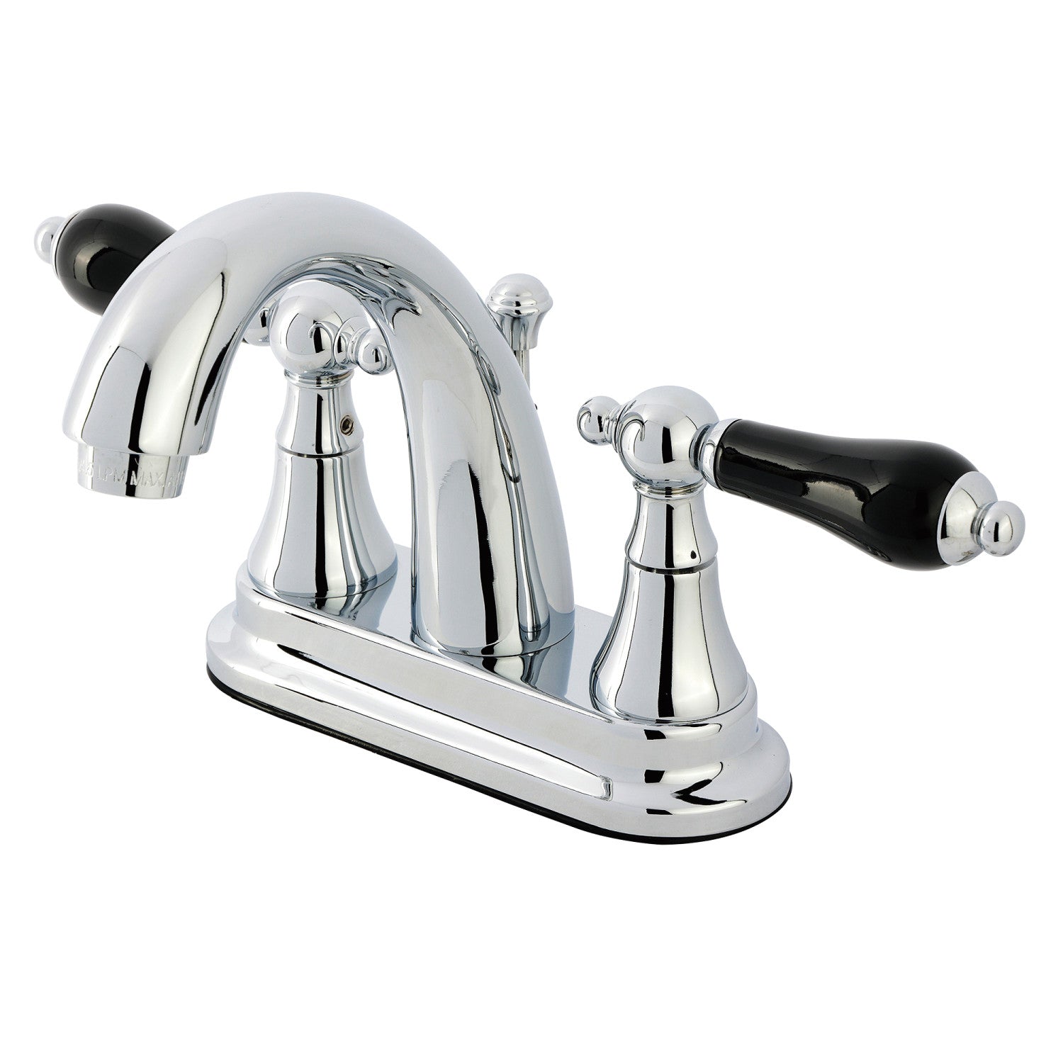 Kingston Heirloom KS7611PKL - Duchesse Double-poignée 3 trous montage sur plage 4-Inch Centerset Robinet de salle de bains avec laiton à tirette, Chrome poli