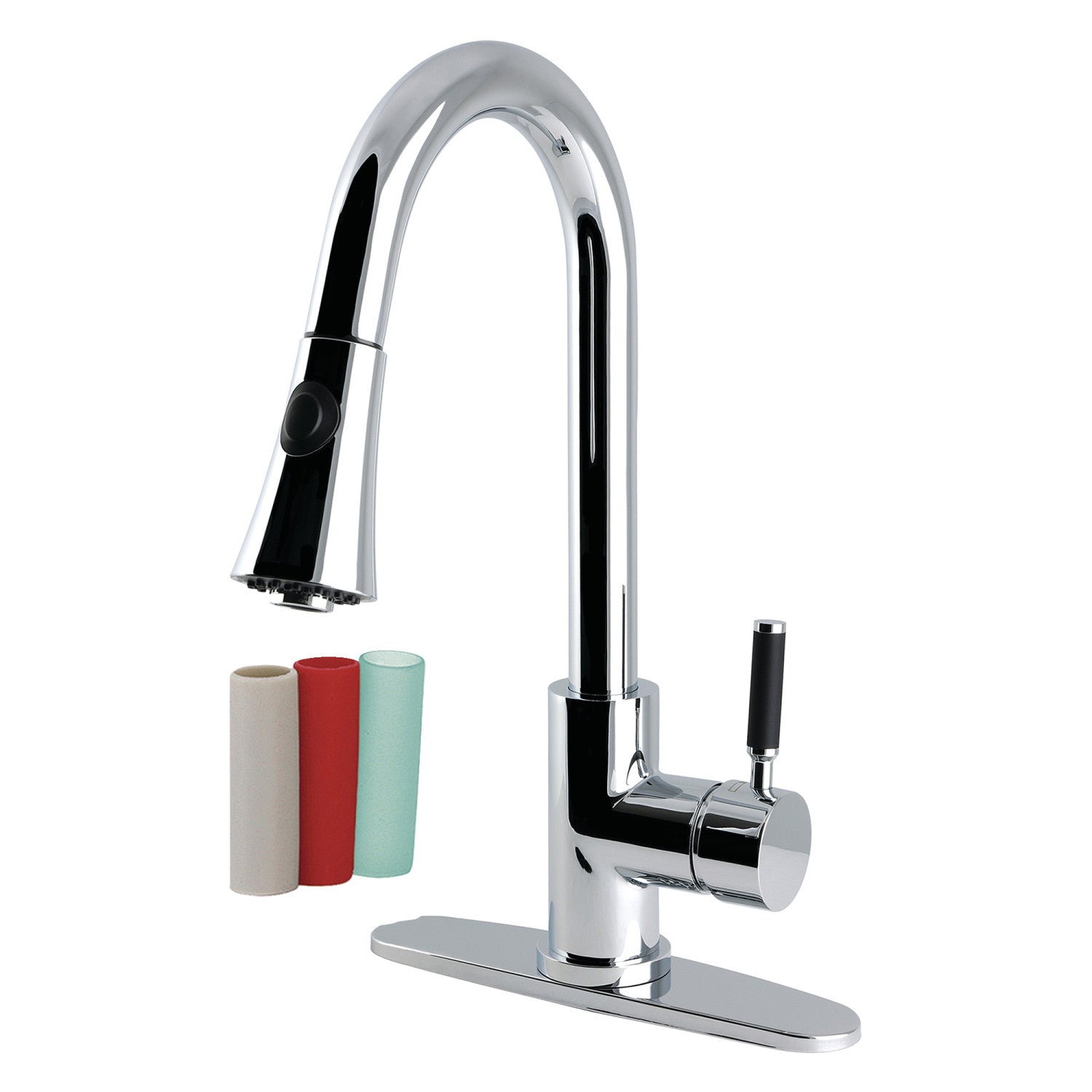 Kingston Kaiser LS8721DKL Robinet de cuisine à une poignée, chrome poli
