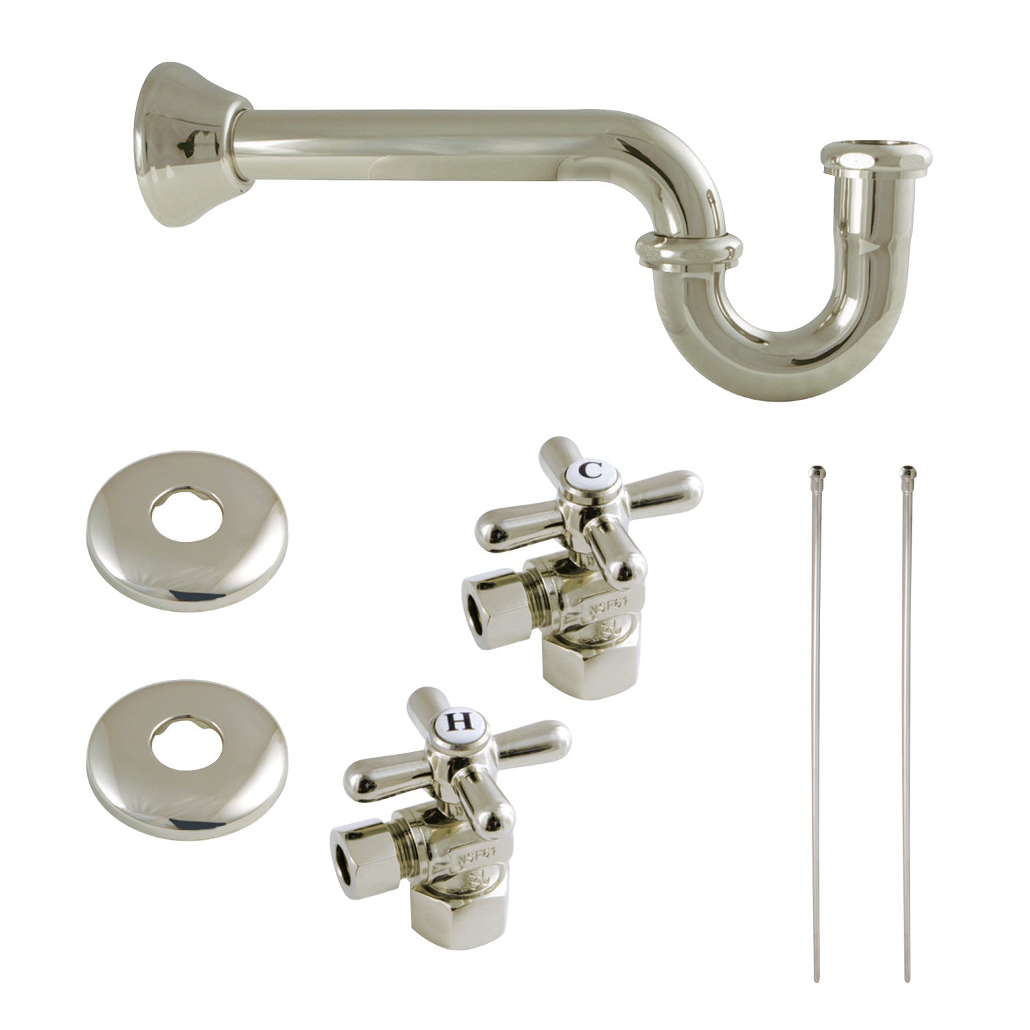 Kingston Heirloom KPK106P - Trimscape Traditional Plumbing Sink Trim Kit with P-Trap, Polished Nickel