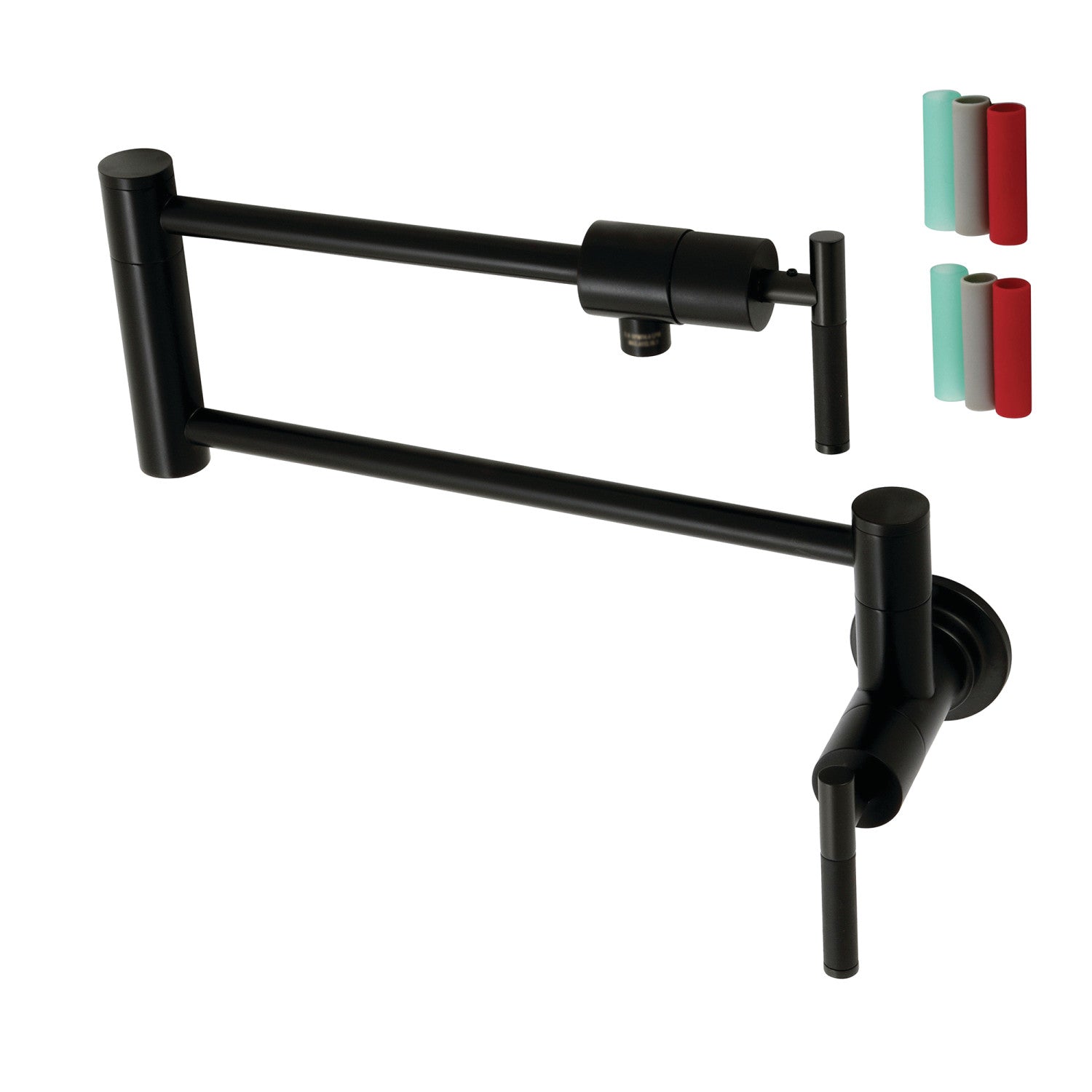 Kingston Sona KS4100CKL - Robinet de remplissage de pot de montage mural Kaiser 1 trou, noir mat