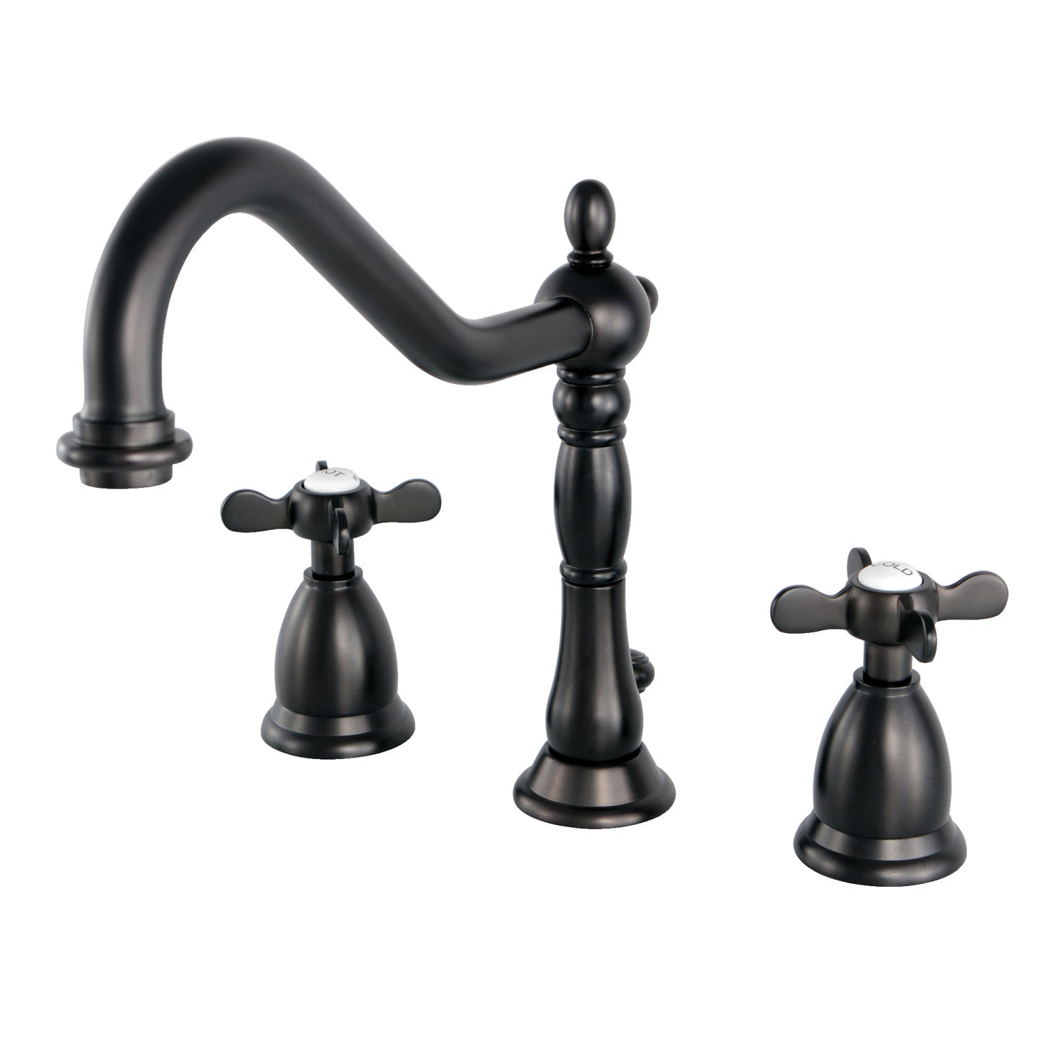 Kingston Heirloom KS1995BEX - Essex à deux poignées 3 trous montage sur plage Vaste robinet de salle de bain avec laiton à tirette, huile Rubbed Bronze
