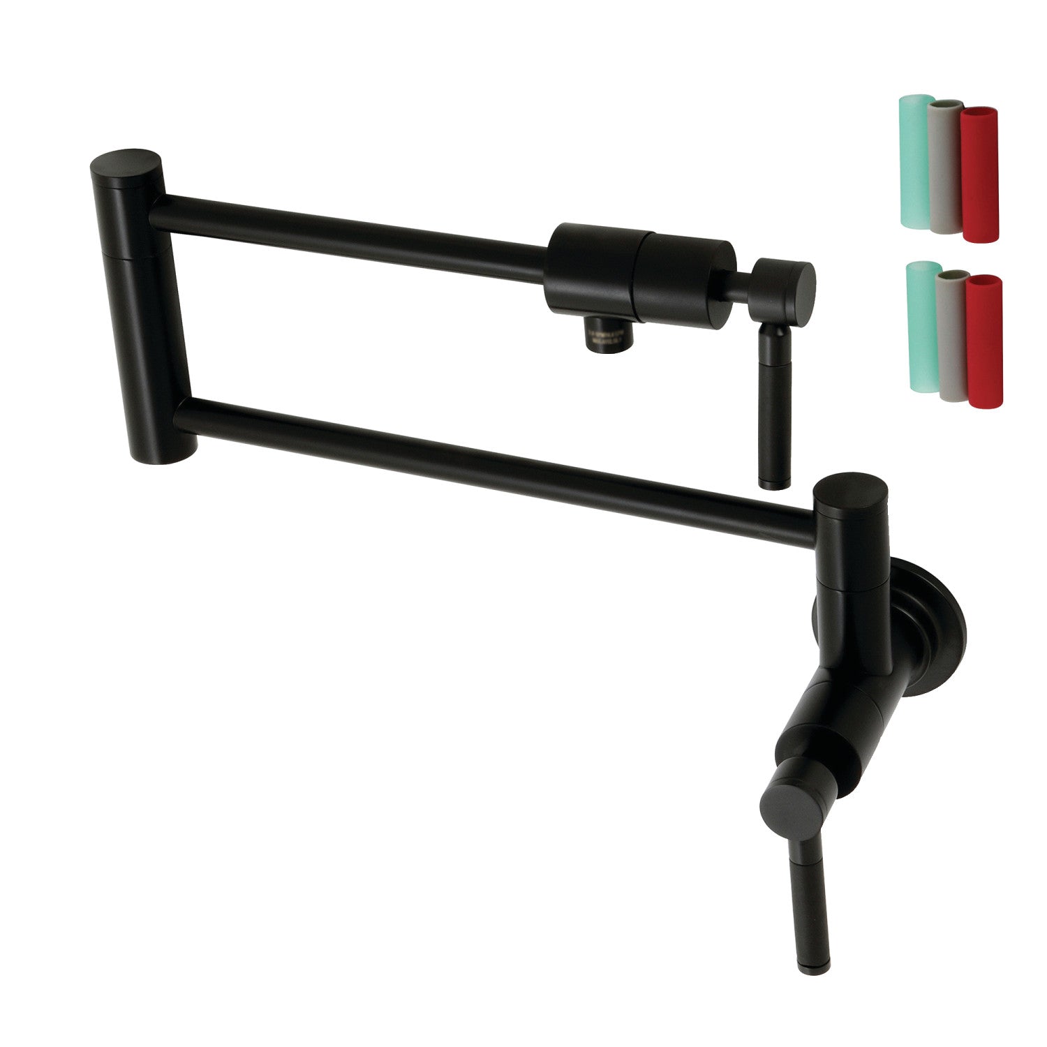 Kingston Sona KS4100DKL - Robinet de remplissage de pot de montage mural Kaiser 1 trou, noir mat