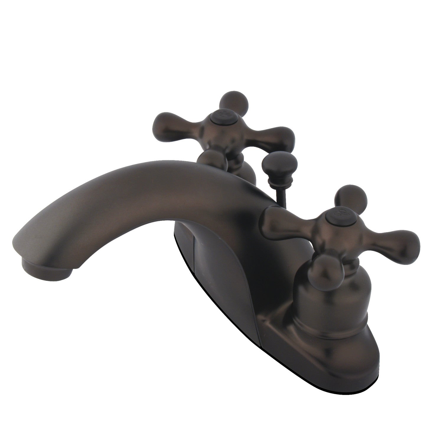 Kingston Heirloom GKB7645AX - Robinet de salle de bain à double poignée de pays anglais 3 trous montage sur plage 4-Inch Centerset avec drain à tirette, bronze huilé