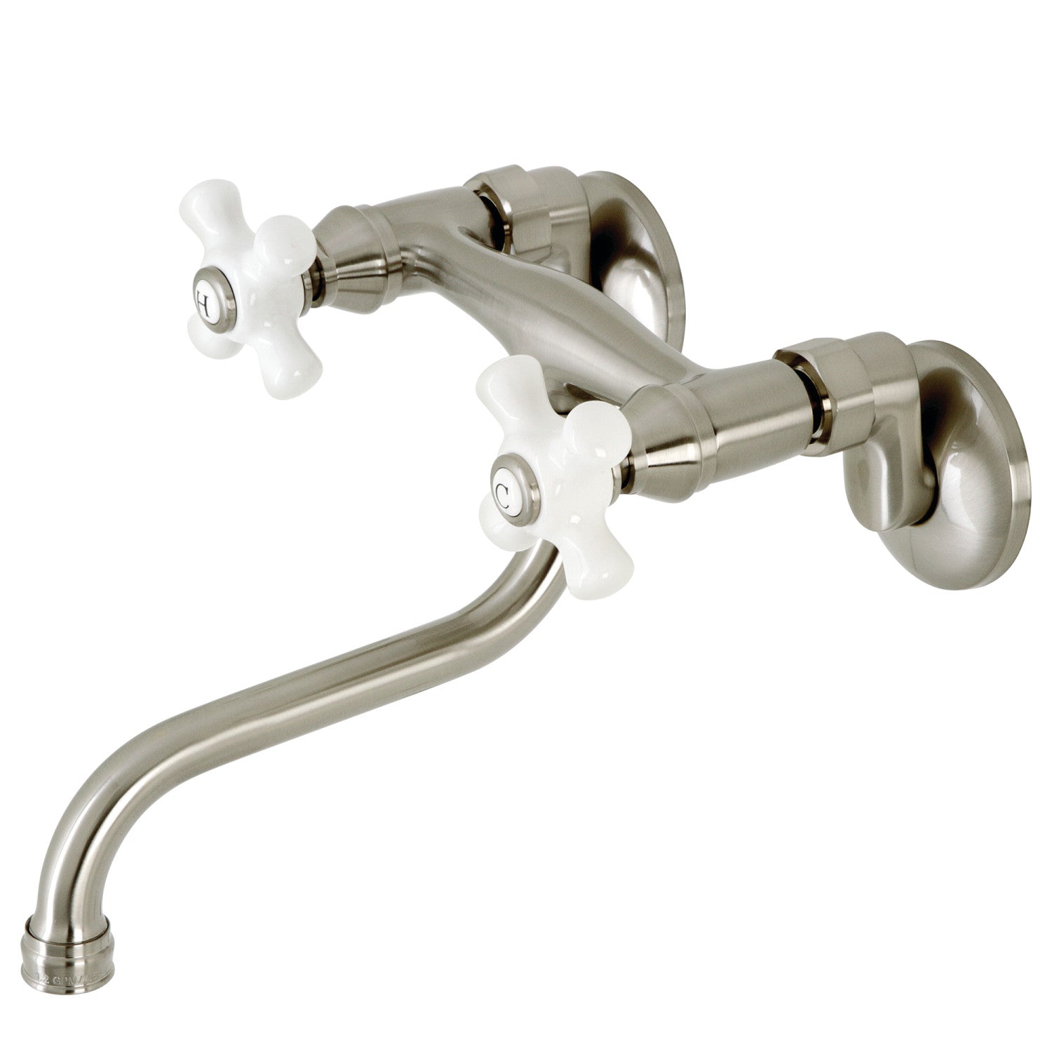 Kingston Heirloom KS616SN - Robinet de salle de bains à double poignée 2 trous, nickel brossé