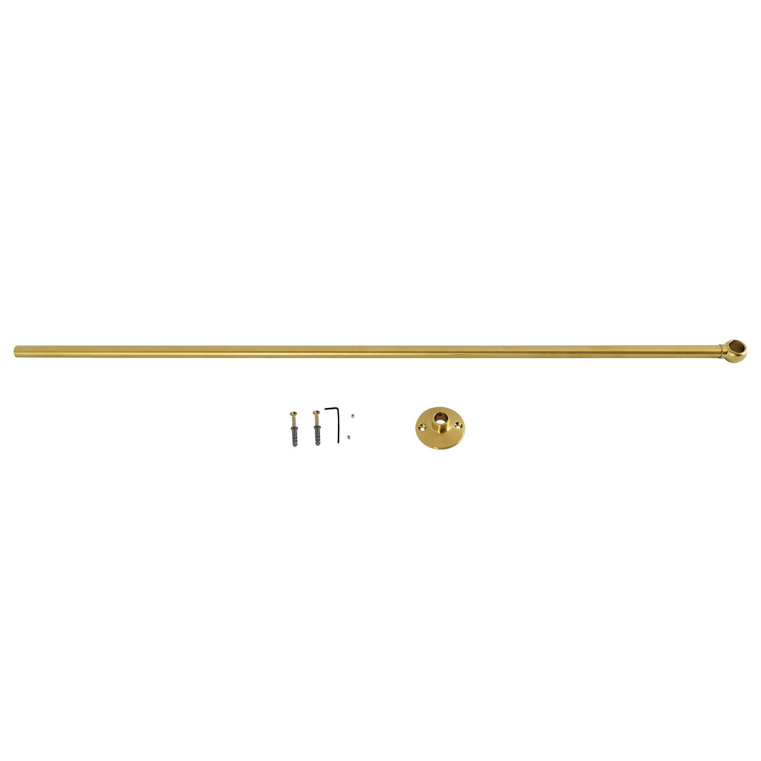 Kingston Vintage CCS347 Support de tige de rideau de douche, laiton brossé