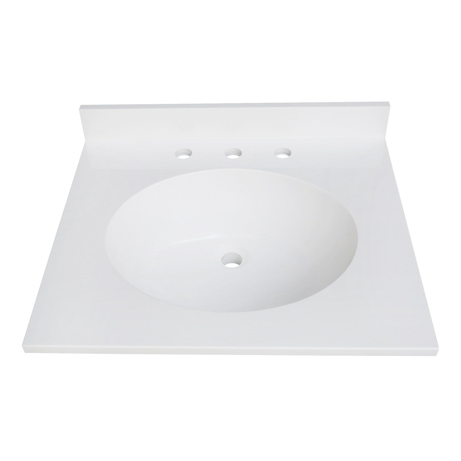 Kingston Sona KVPB2522A38 - Wimbeldon 25-Inch Solid Surface Vanity Top (8" Faucet Drillings), Glossy White