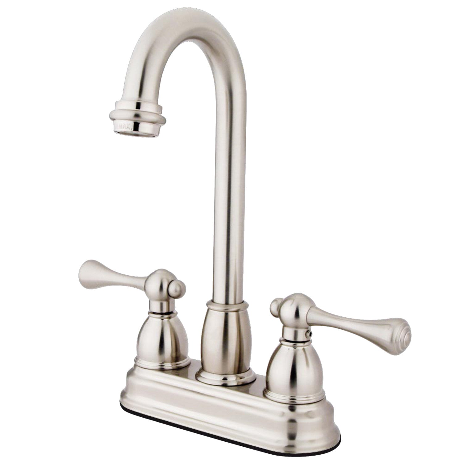 Kingston Tulare KB3498BL - Robinet de bar à deux poignées vintage 2 trous, nickel brossé