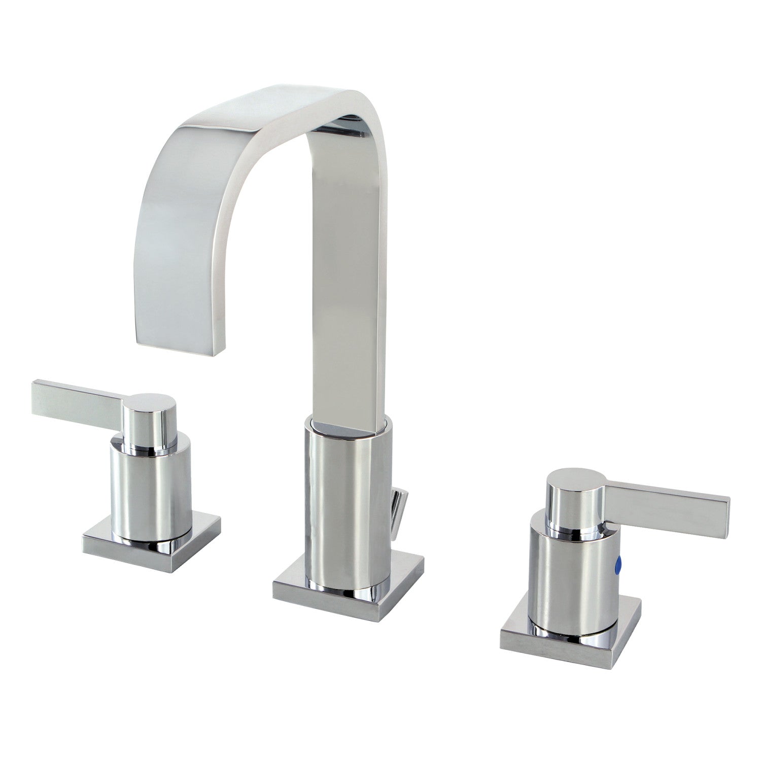 Kingston Sona FSC8961NDL - NuvoFusion Two-Handle 3-Hole Deck Mount Widespread Bathroom Faucet with Pop-Up Drain, Polished Chrome