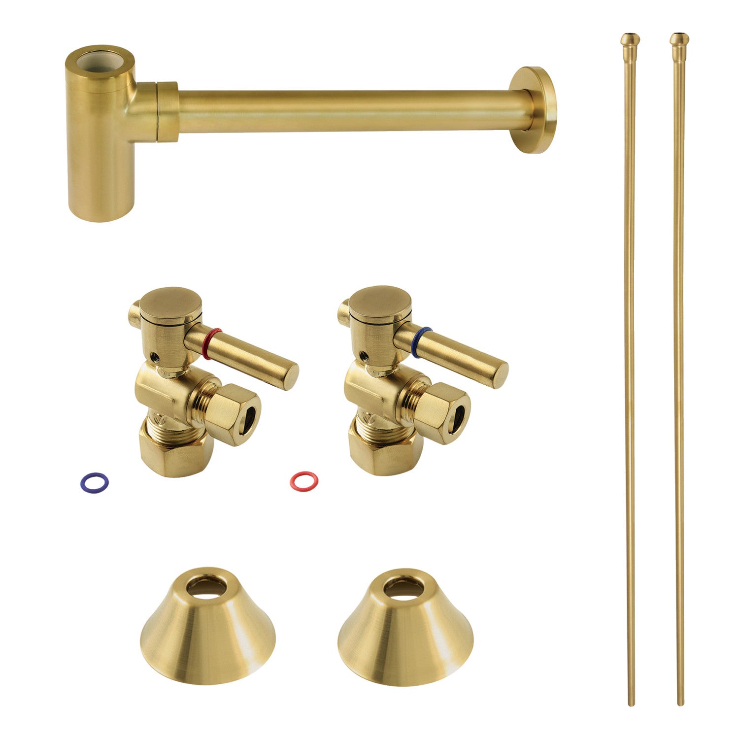 Kingston Sona CC53307DLLKB30 - Trimscape Modern Plumbing Sink Trim Kit with Bottle Trap, Brushed Brass