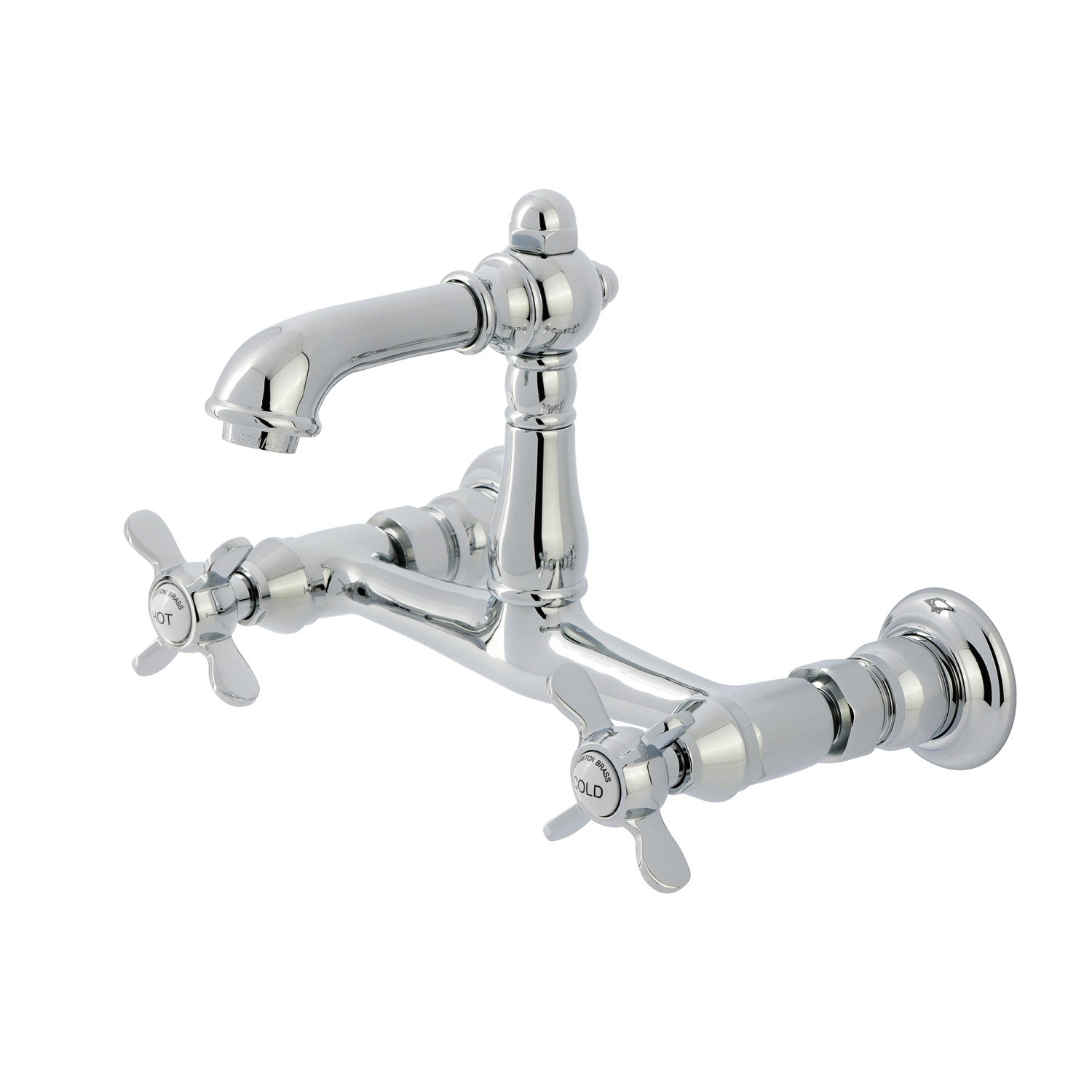 Kingston Heirloom KS7251BEX - Essex Double-Handle 2 trous Robinet de salle de bains mural, chrome poli