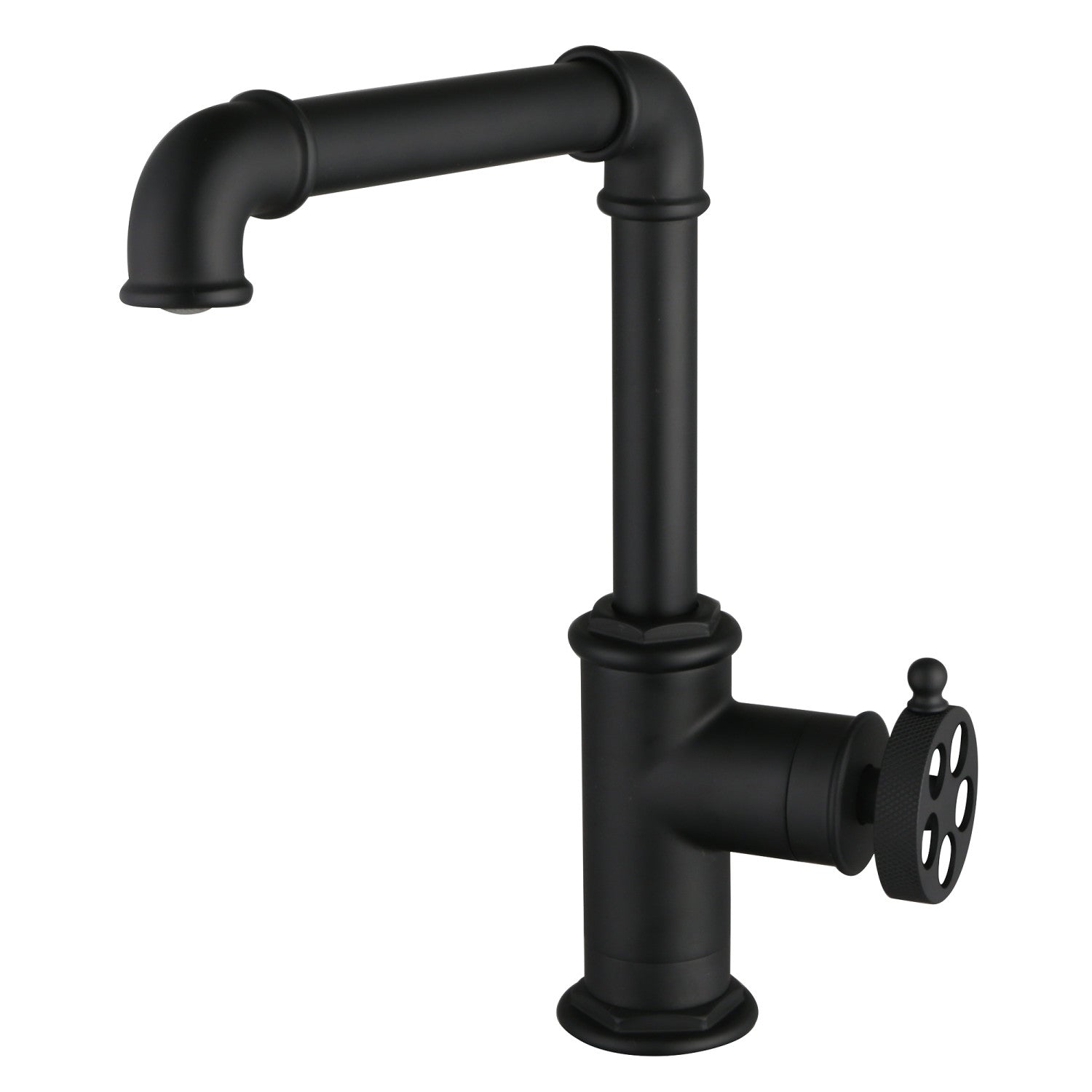 Kingston Sona LS6200RKZ - Wendell Robinet de cuisine monomanche 1 trou avec poignée moletée, noir mat