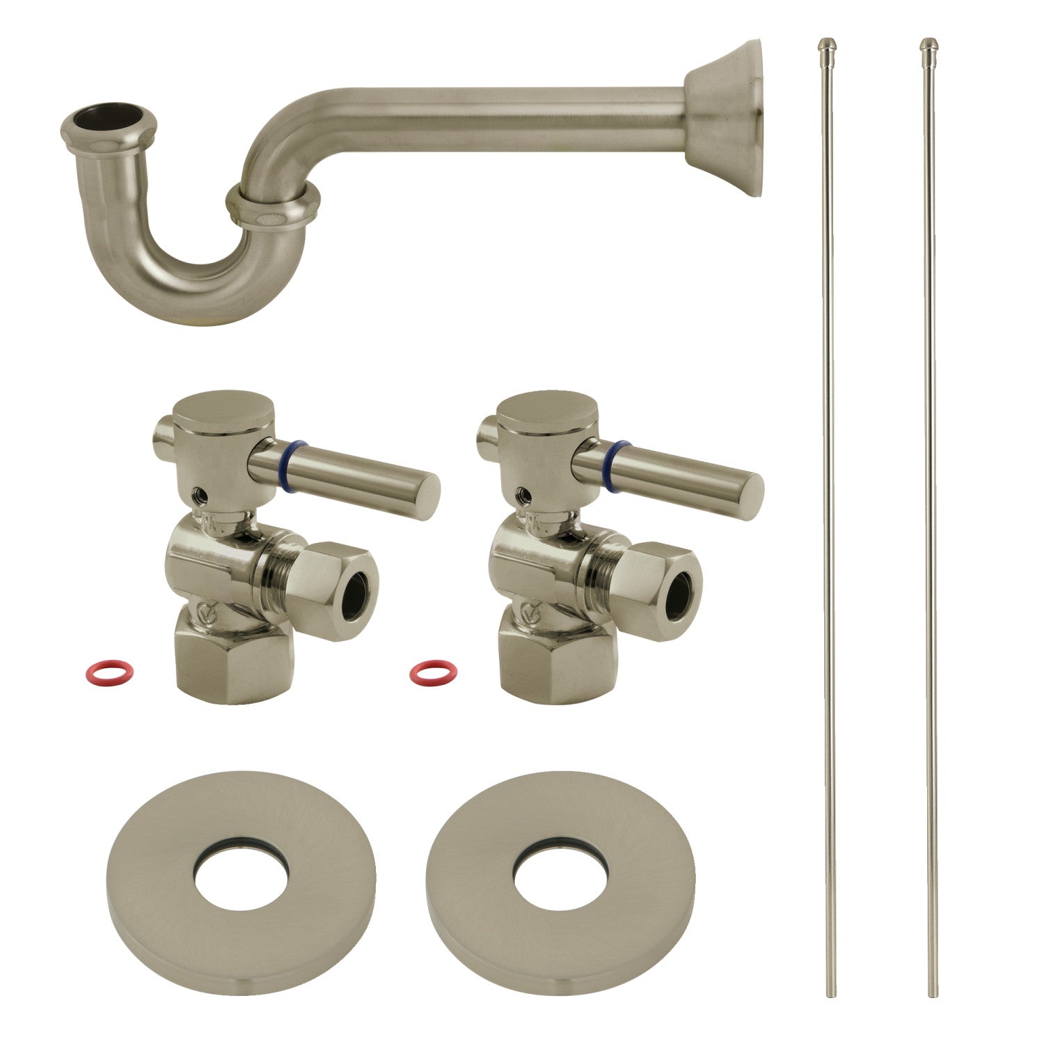 Kingston Tulare KPK408 - Concord Modern Plumbing Sink Trim Kit with P-Trap, Brushed Nickel