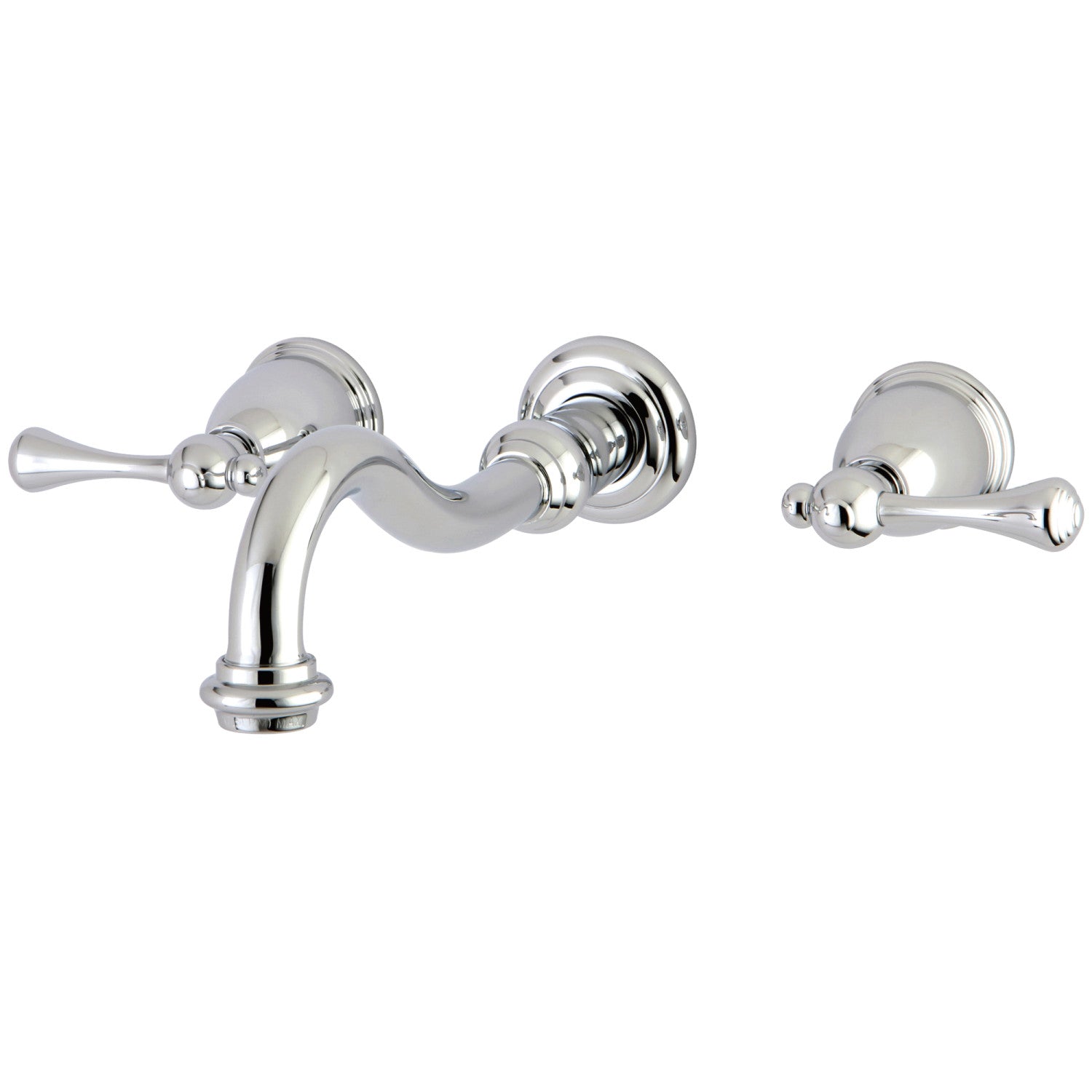 Kingston Heirloom KS3121BL - Robinet de salle de bains mural double poignée vintage 3 trous, chrome poli