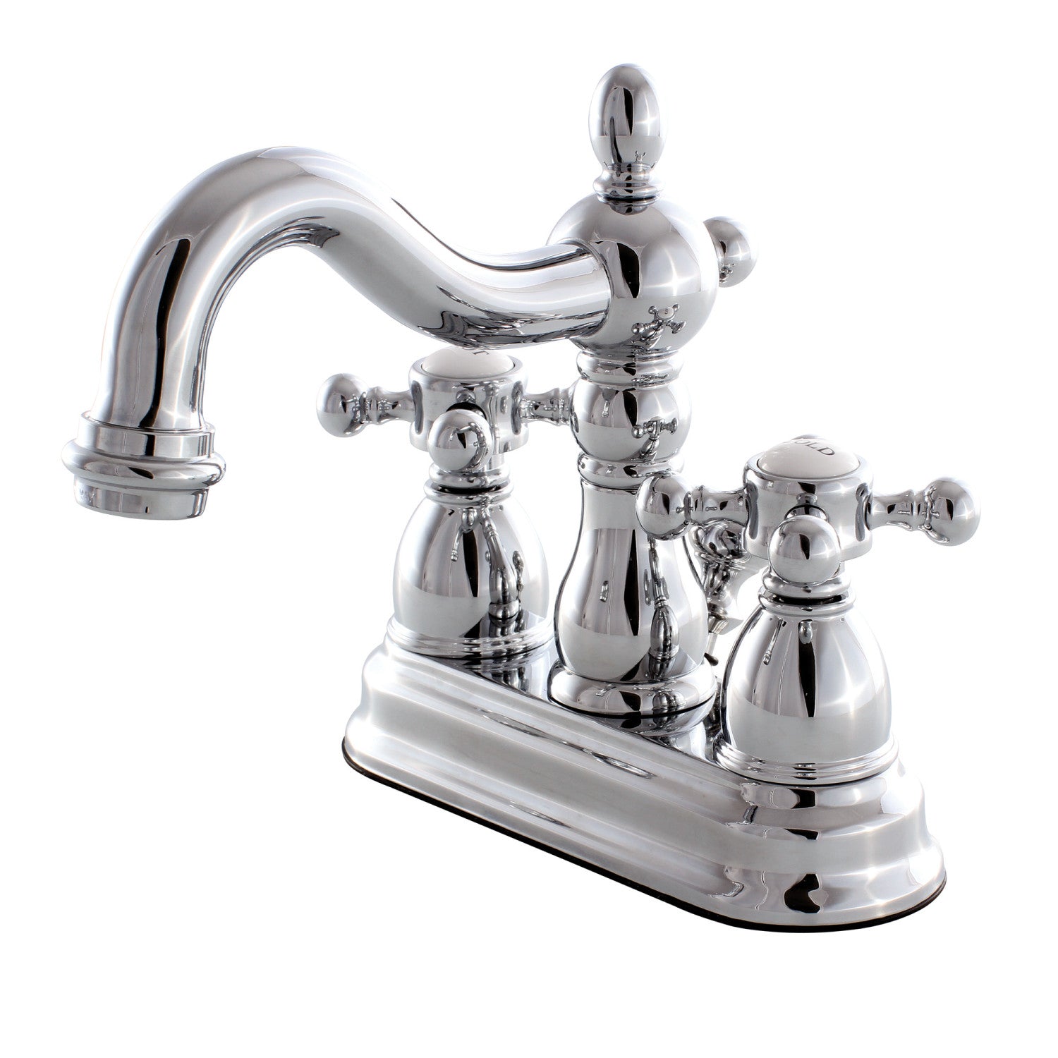 Kingston Heirloom KB1601BX - Heritage Double-Handle 3 trous montage sur plage 4-Inch Centerset Robinet de salle de bain avec drain à tirette, chrome poli