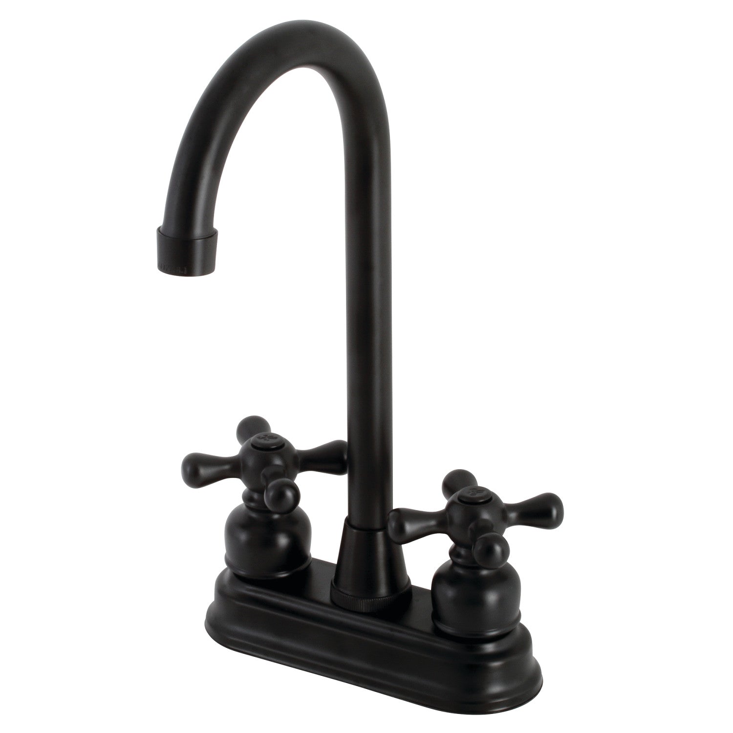 Kingston Tulare KB490AX - Robinet de bar à deux poignées victorienne 2 trous, noir mat