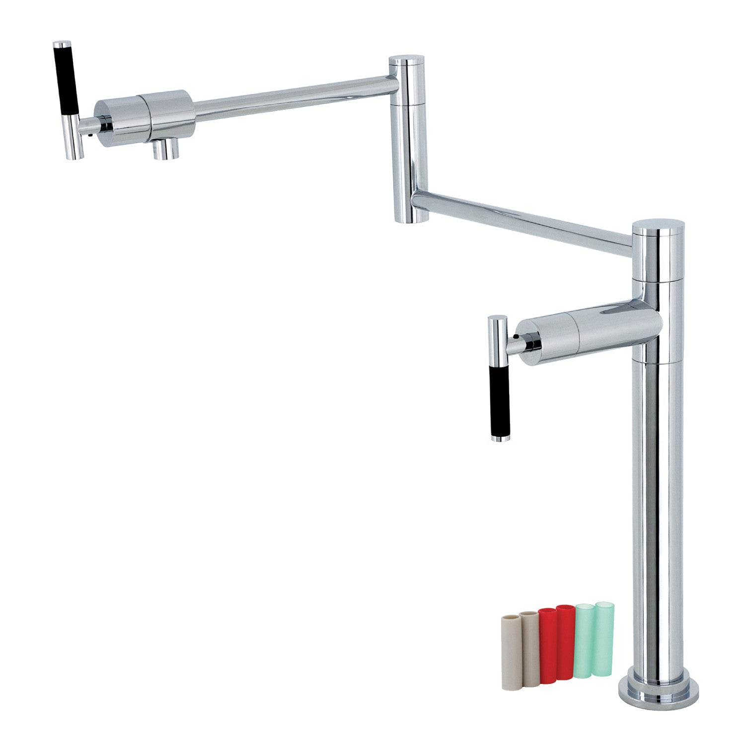Kingston Sona KS4701CKL - Robinet de remplissage de pot de plate-forme à deux poignées Kaiser 1 trou, chrome poli