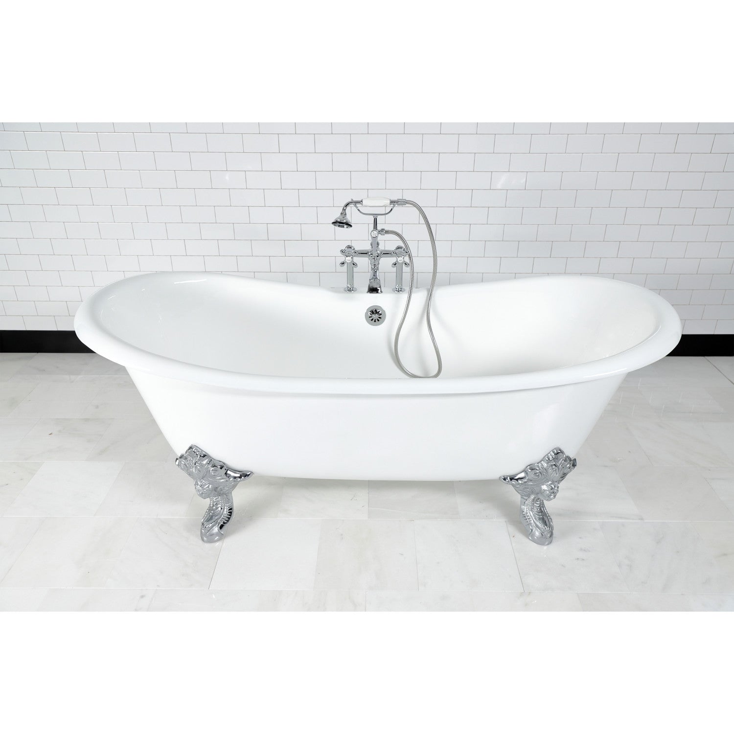 Kingston Heirloom CC2081 - Vintage Brass Lift and Turn Tub Waste and Overflow, Polished Chrome
