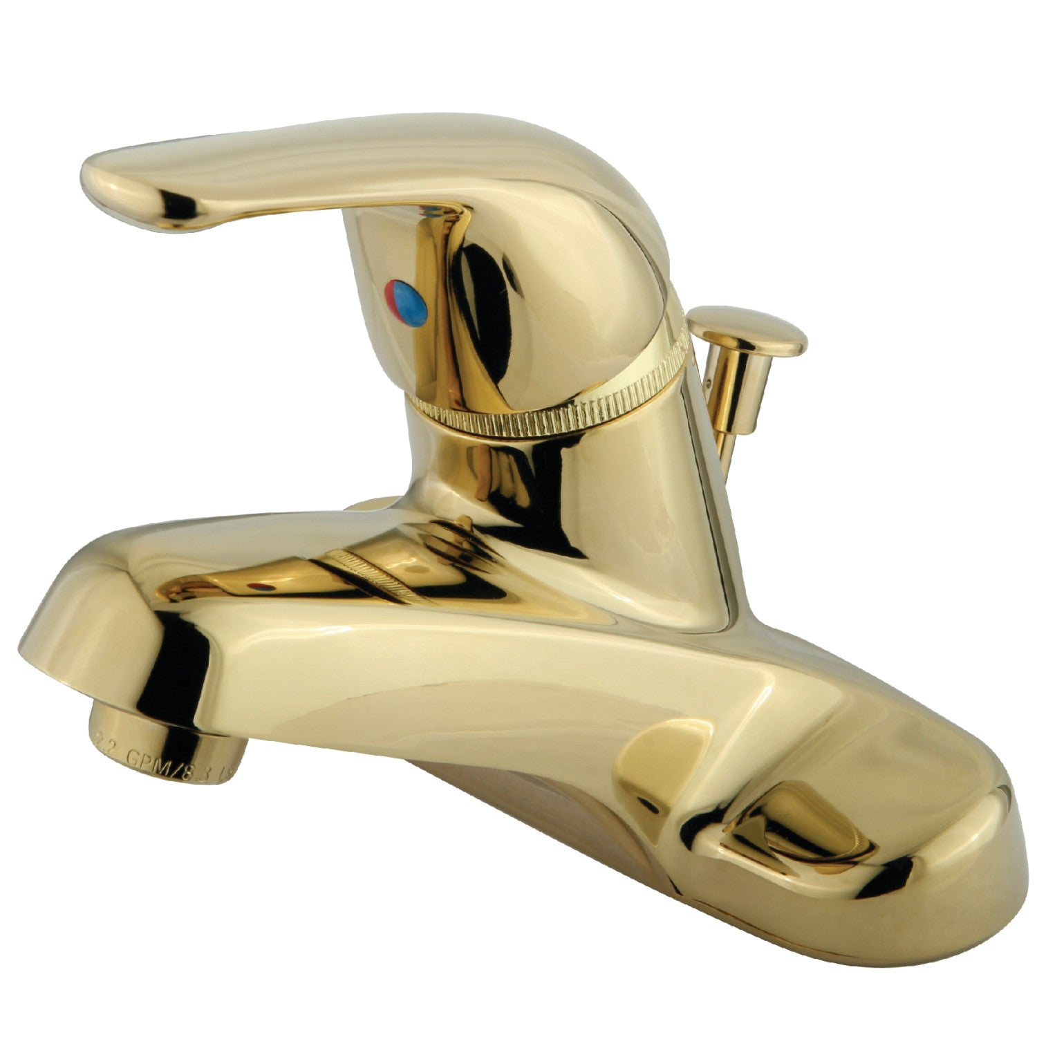 Kingston Tulare KB542 - Chatham Single-Handle 3-Hole Deck Mount 4-Inch Centerset Bathroom Faucet with ABS Pop-Up Drain, Polished Brass