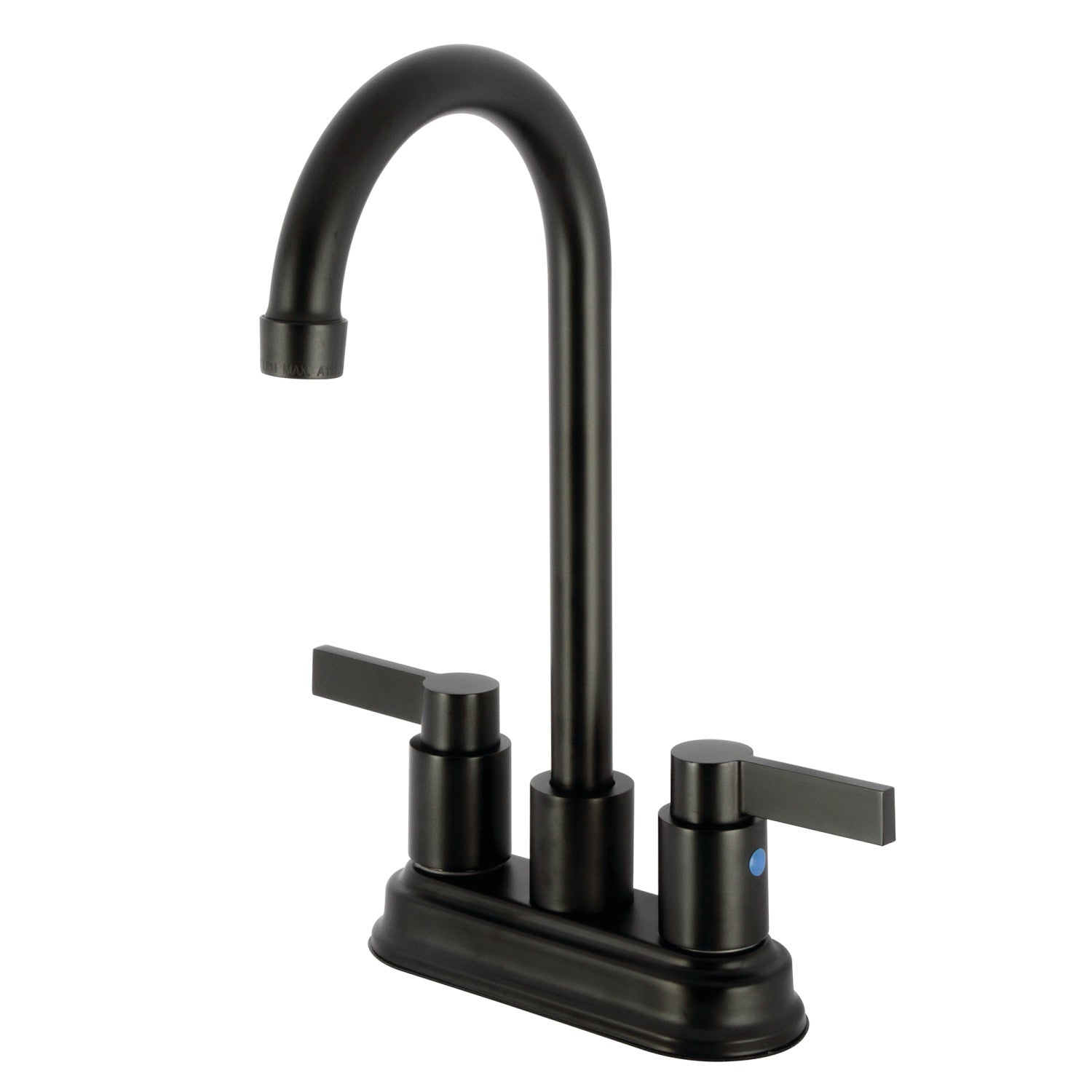 Kingston Tulare KB8490NDL - NuvoFusion Two-Handle 2-Hole Deck Mount Bar Faucet, Matte Black