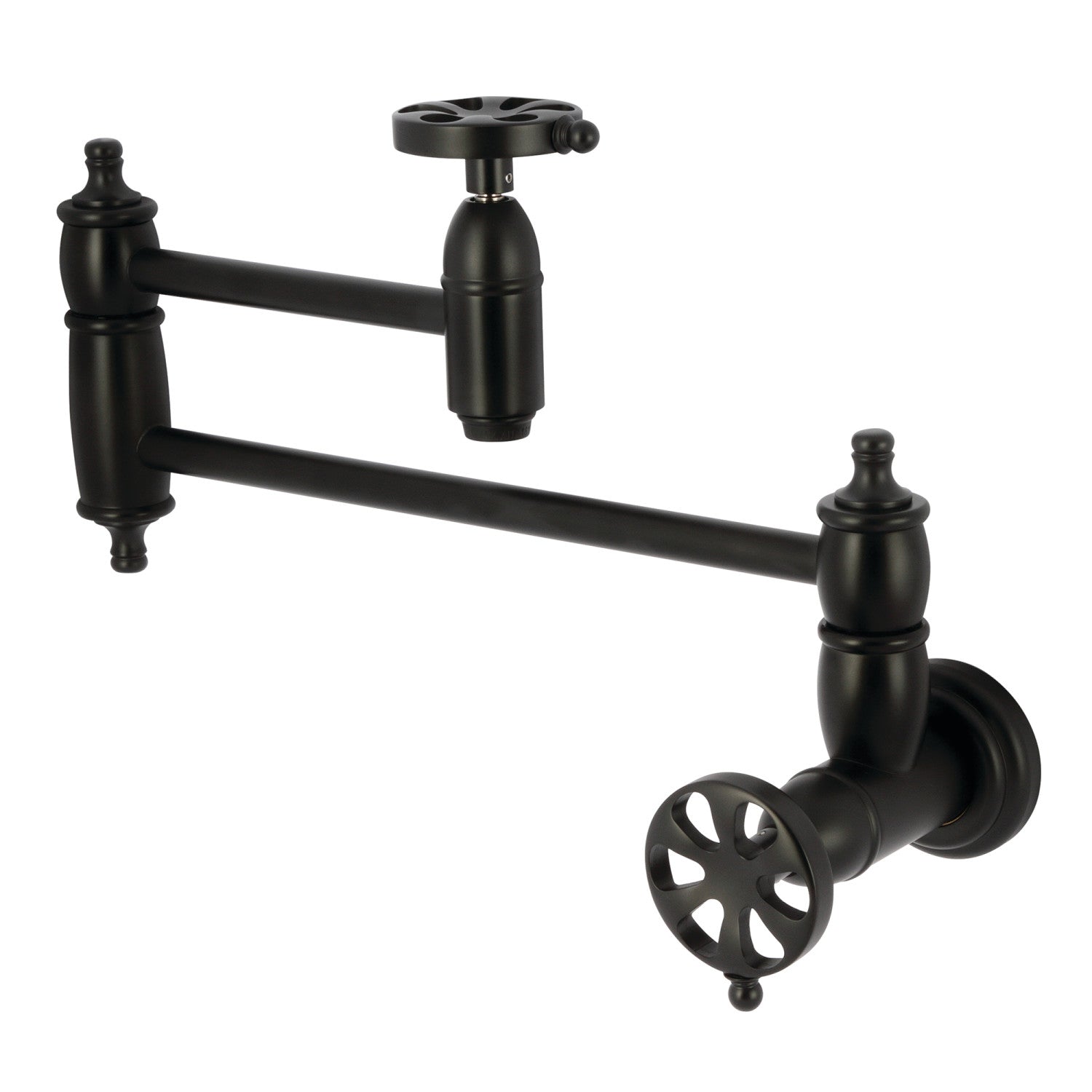 Kingston Tulare KS3100RX - Belknap Robinet de remplissage de pot à deux poignées 1 trou, noir mat