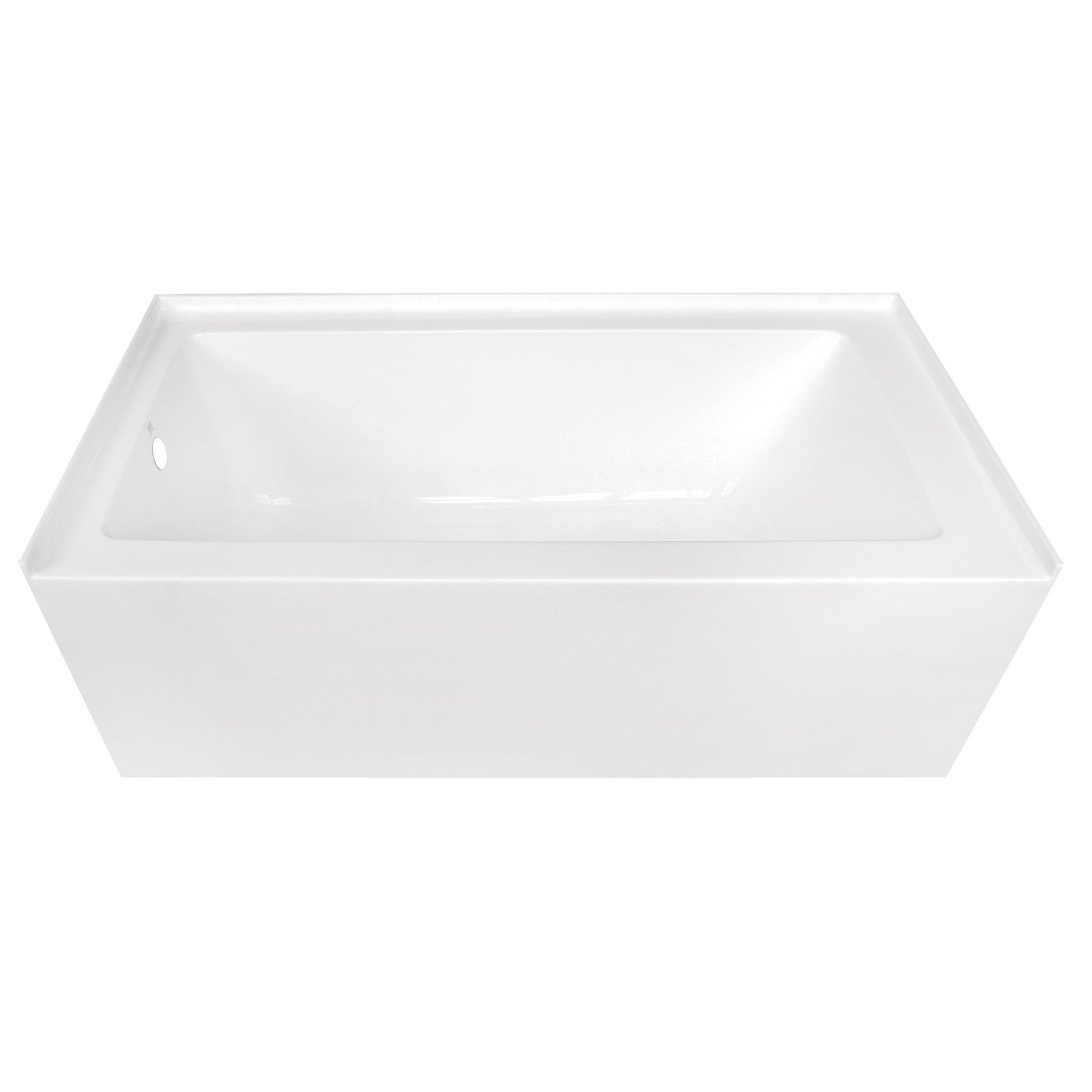 Kingston Tulare VTDE603122L - Aqua Eden 60-Inch acrylique rectangulaire 3-Wall Alcove Tub, drain à main gauche, blanc brillant