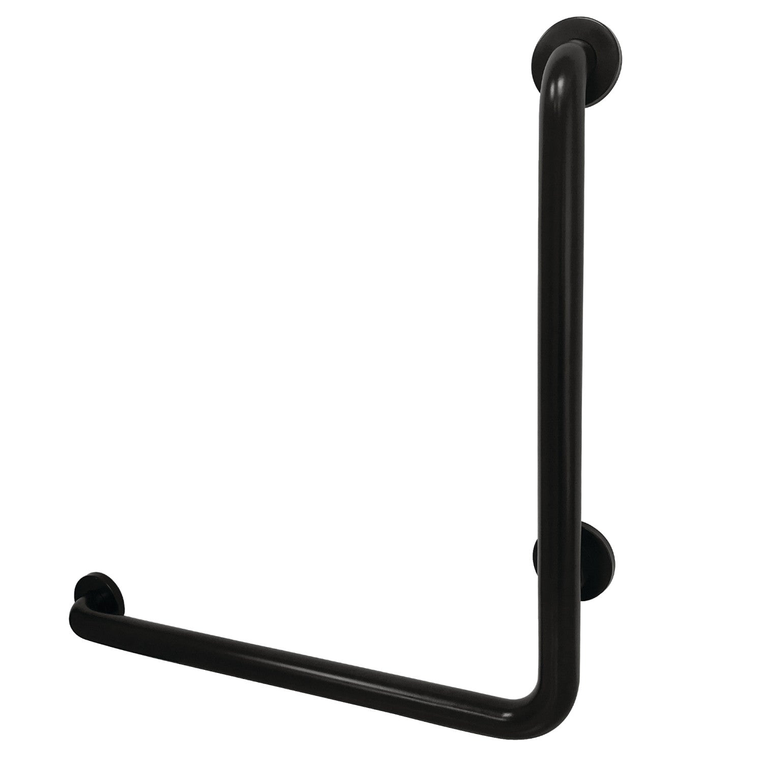 Kingston Tulare GBL1224CSL0 - Made To Match 24-Inch x 24-Inch L-Shaped Stainless Steel ADA Grab Bar - Left Hand, Matte Black