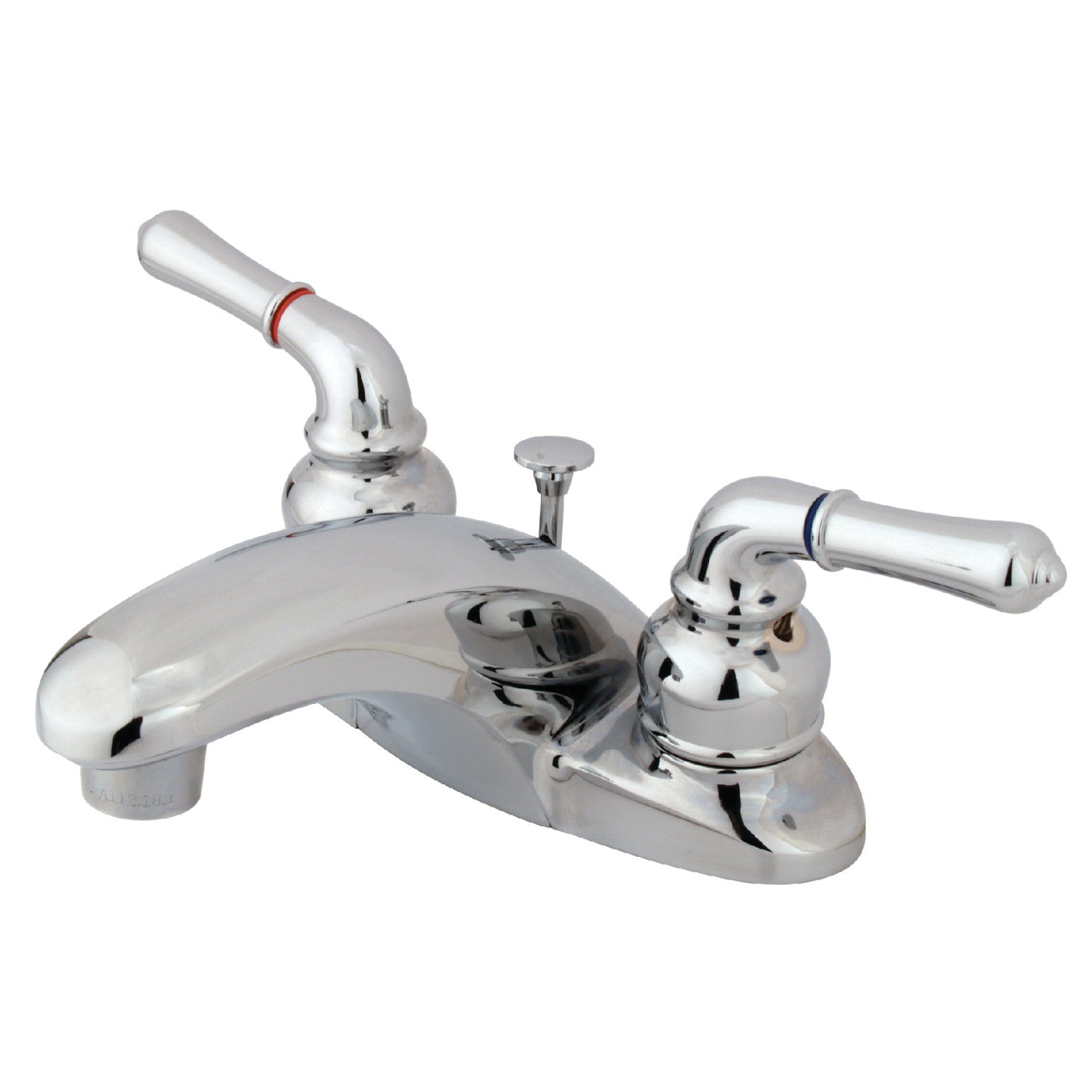 Kingston Tulare KB621B - Magellan Double-Handle 3-Hole Deck Mount 4-Inch Centerset Bathroom Faucet with Brass Pop-Up, Polished Chrome