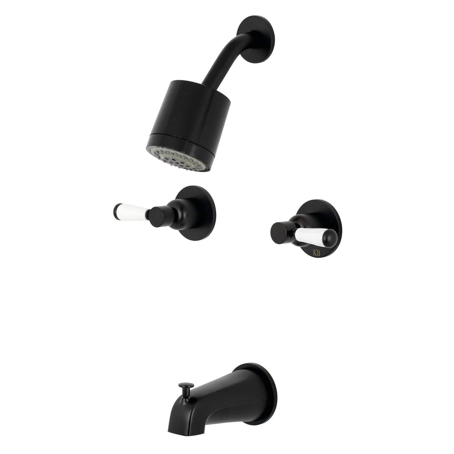 Kingston Tulare KBX8140DPL - Robinet de douche et baignoire à double poignée Paris, noir mat