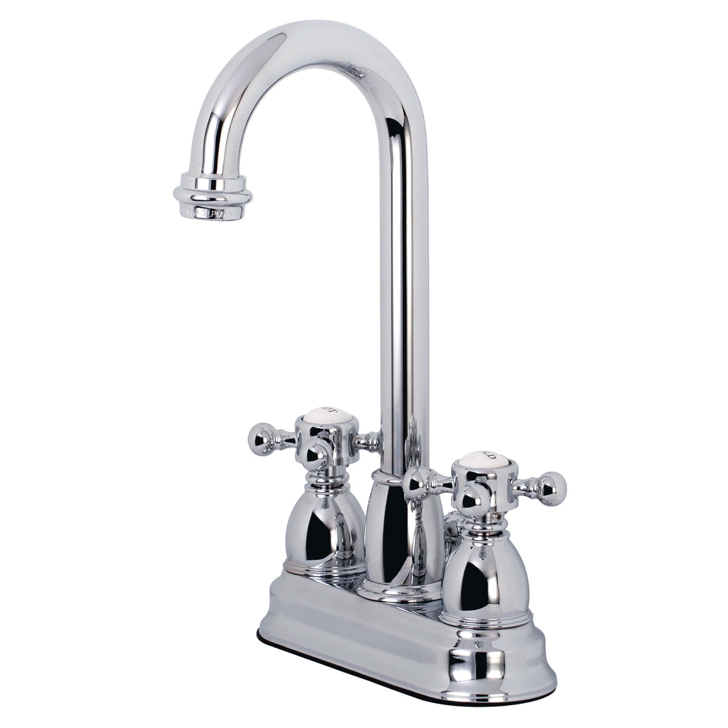 Kingston Heirloom KB3611BX - Vintage Double-Handle 3 trous montage sur plage 4-Inch Centerset Robinet de salle de bains avec drain à tirette, Chrome poli