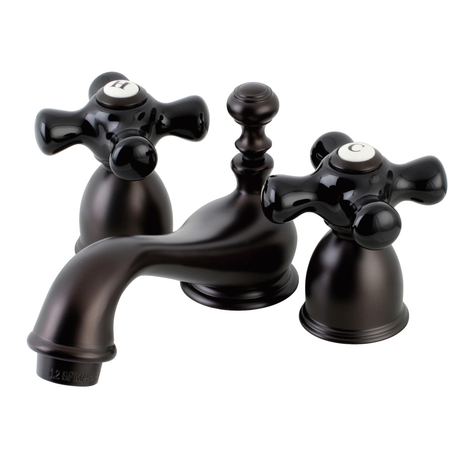 Kingston Heirloom KS3955PKX - Duchesse à deux poignées 3 trous montage sur plage Mini-Widespread Robinet de salle de bain avec laiton à tirette, huile frotté Bronze