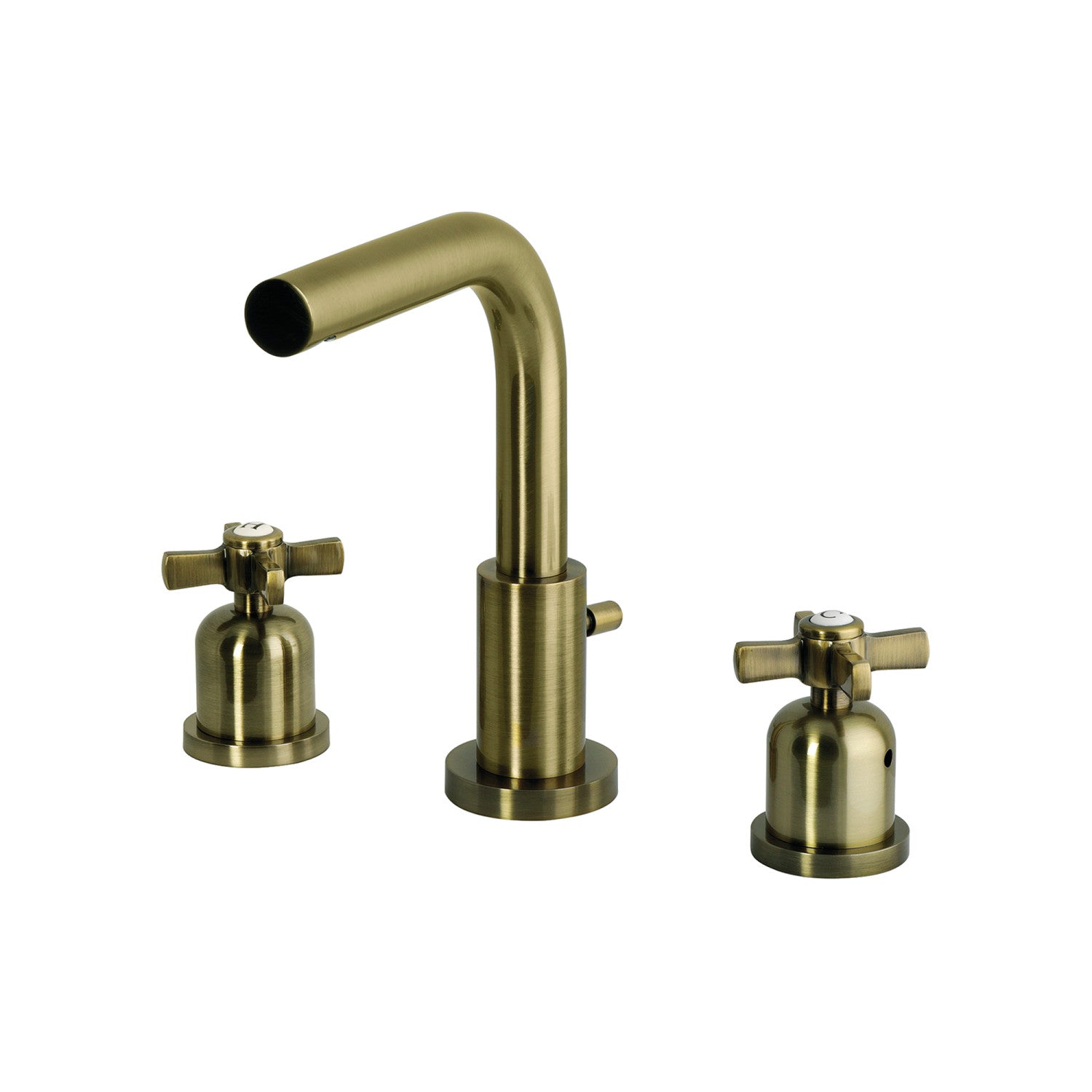 Kingston Millennium FSC895ZXAB Robinet de salle de bain à deux poignées 3 trous avec couvercle en laiton, laiton antique