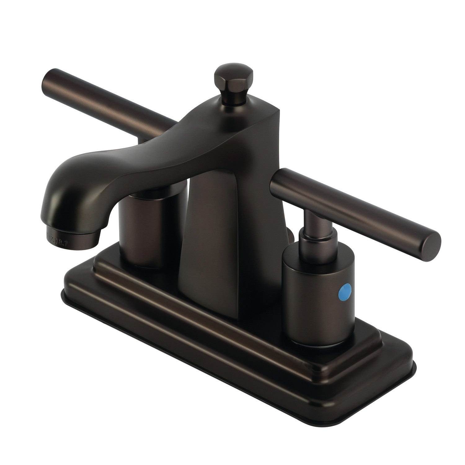 Kingston Manhattan FB4645CML Double-Handle 3 trous montage sur plage 4-Inch Centerset Robinet de salle de bains avec drain à tirette, bronze frotté à l'huile