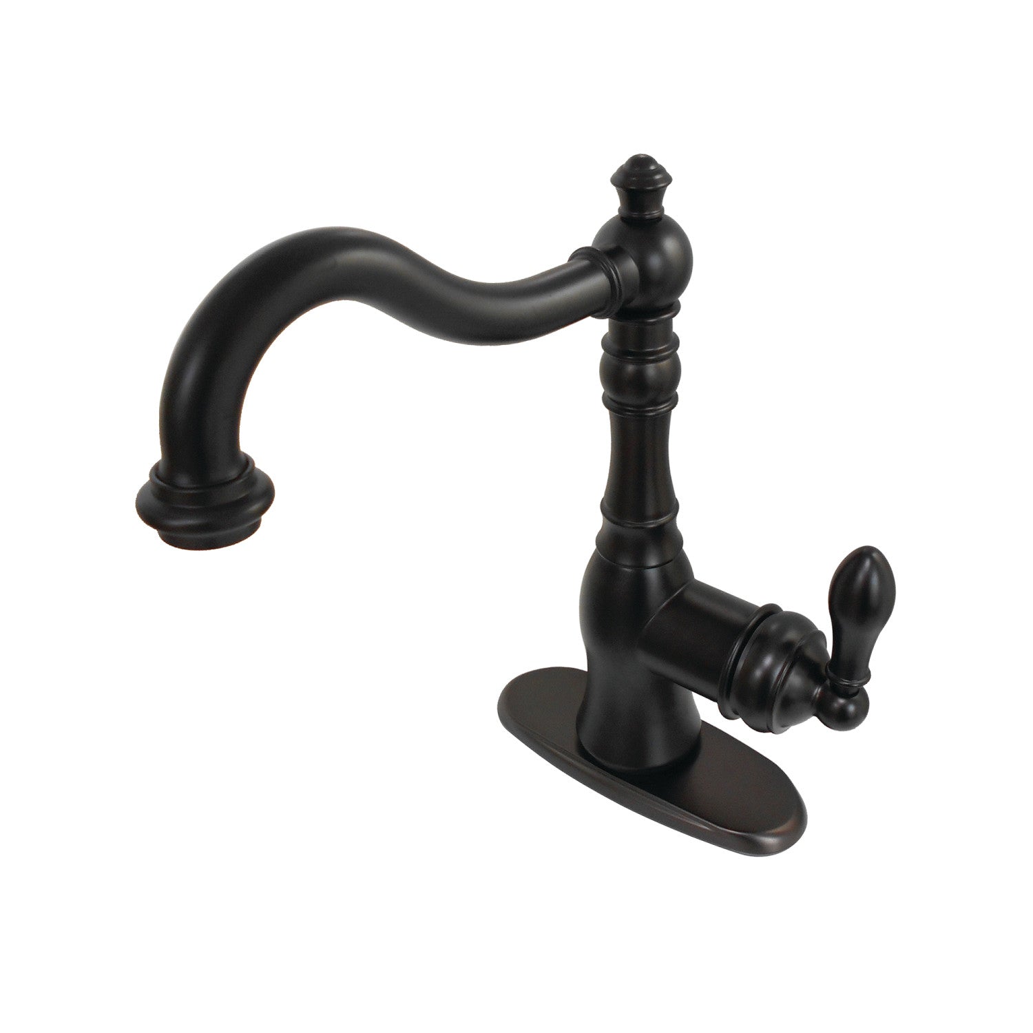 Kingston Heirloom FSY7705ACL - American Classic à poignée unique 1-or-3 Hole montage sur plage 4-Inch Centerset Robinet de salle de bains avec Push-Up à tirette, huile Rubbed Bronze