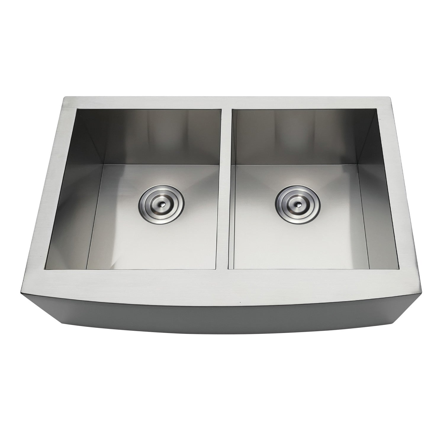 Kingston Sona GKTDF30209 - Uptowne 30-Inch Acier inoxydable Tablier-Front Double Bol Ferme Cuisine Évier avec Pinceau x 2, Acier inoxydable brossé