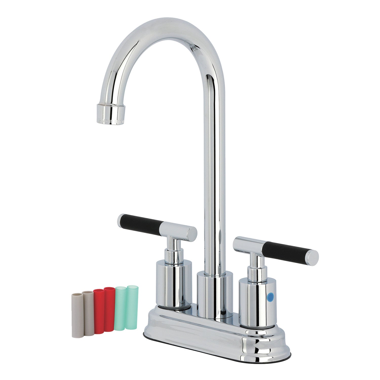 Kingston Tulare FB8491CKL - Robinet de bar à deux poignées Kaiser 2 trous, chrome poli