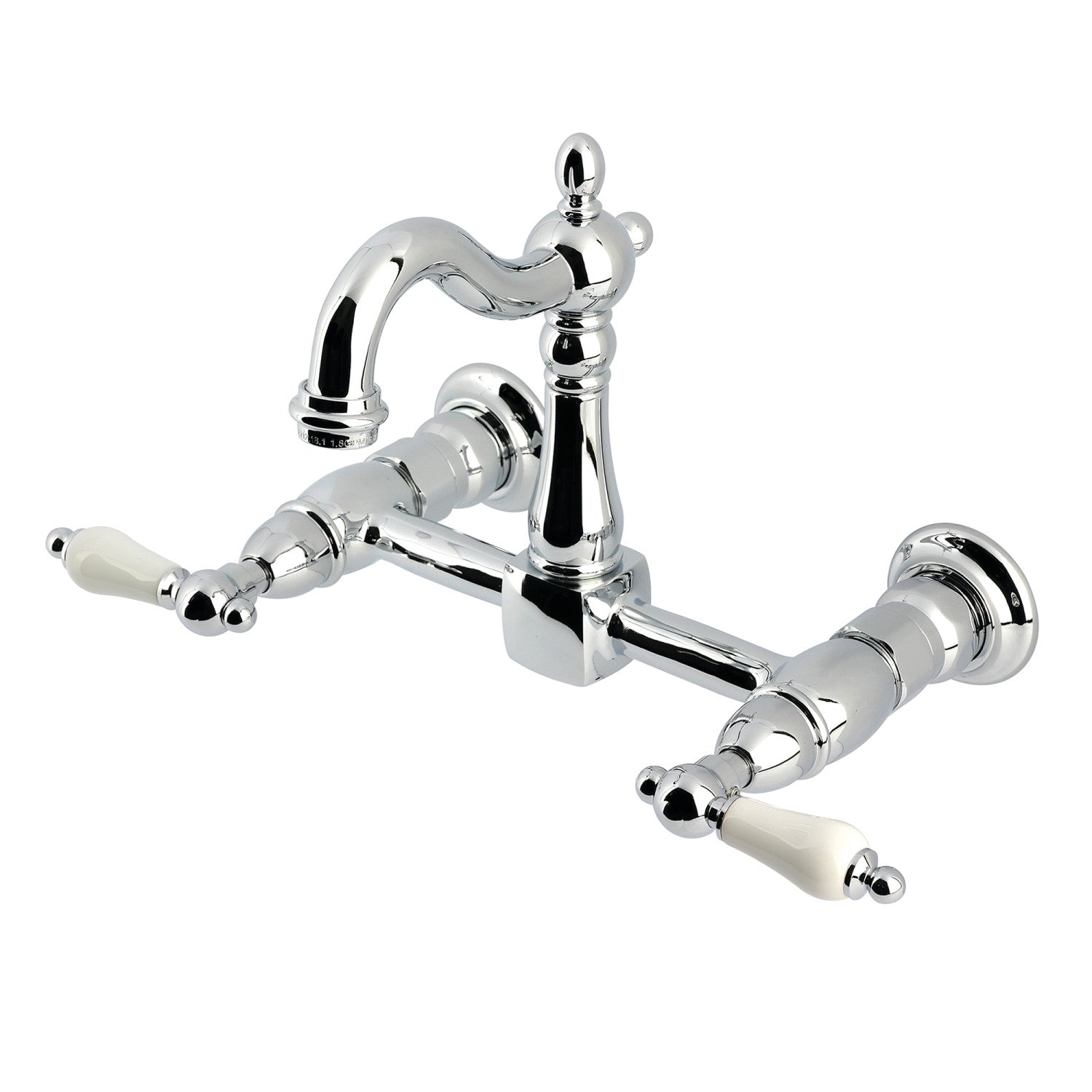 Kingston Heirloom KS2441PL - Robinet de cuisine à deux poignées Heritage 2 trous, chrome poli