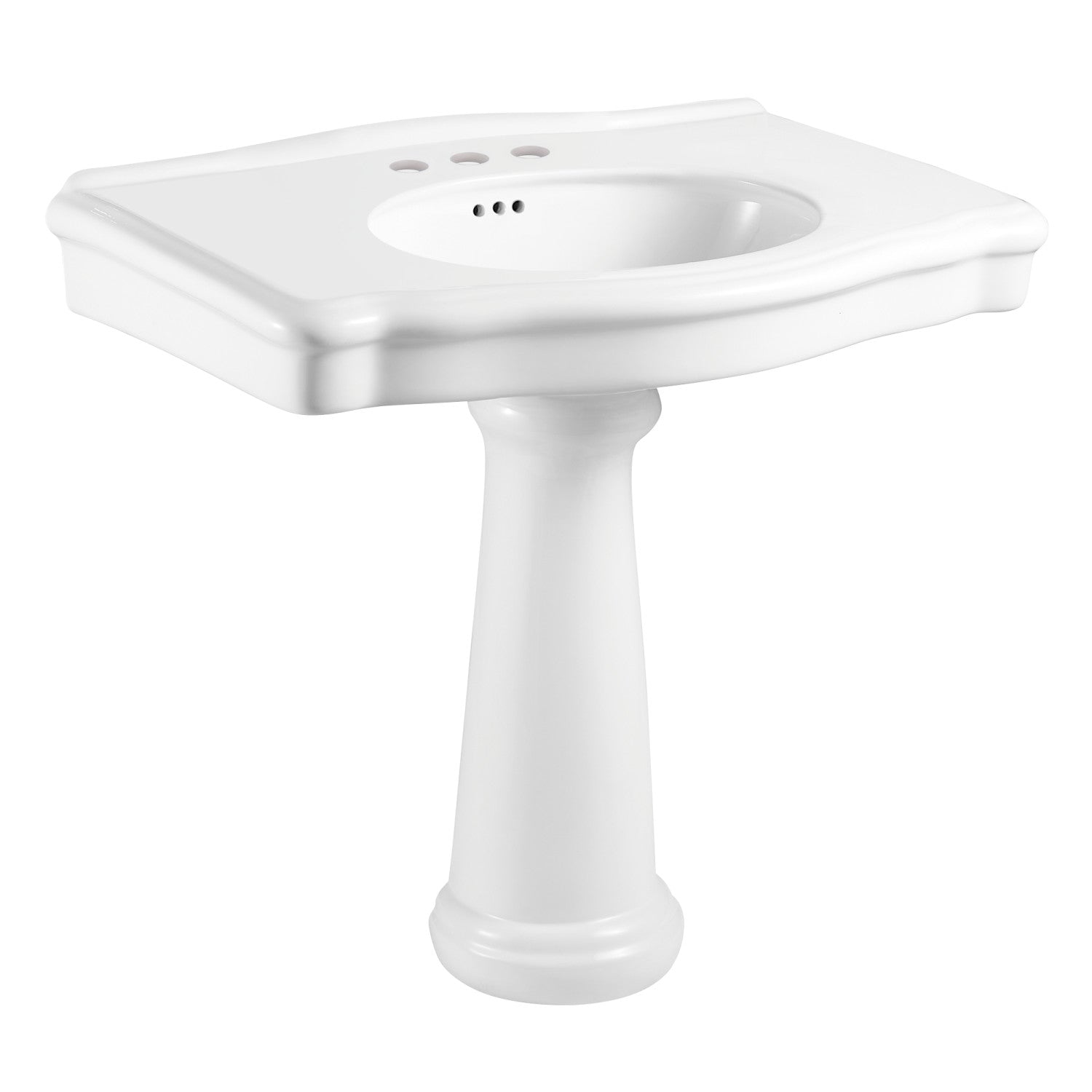 Kingston Heirloom VPB3534 - Sovereign 35-Inch Ceramic Pedestal Sink (4-Inch, 3-Hole), Glossy White