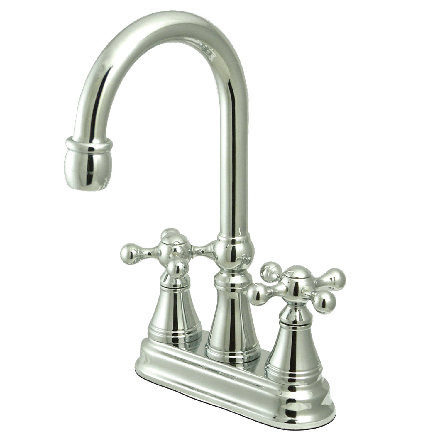 Kingston Tulare KS2491KX - Robinet de barre de plate-forme à deux poignées 2 trous, chrome poli